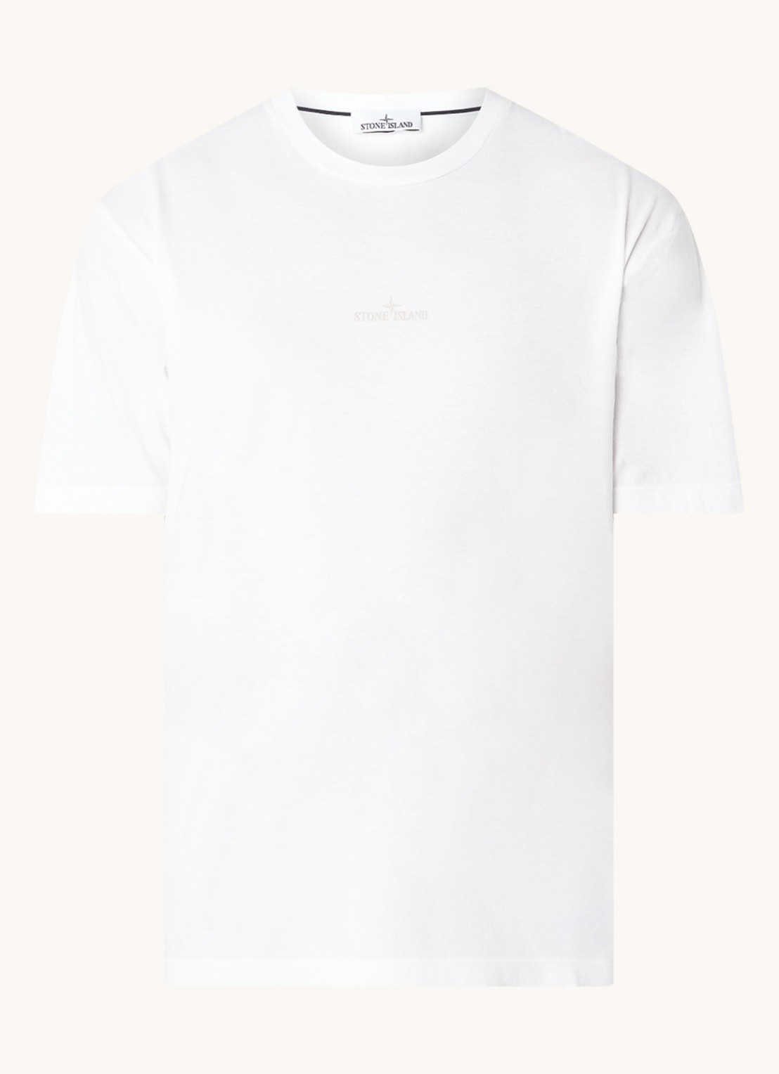 Stone Island 2RC89 T-shirt met logo- en backprint - voorkant 2 wit
