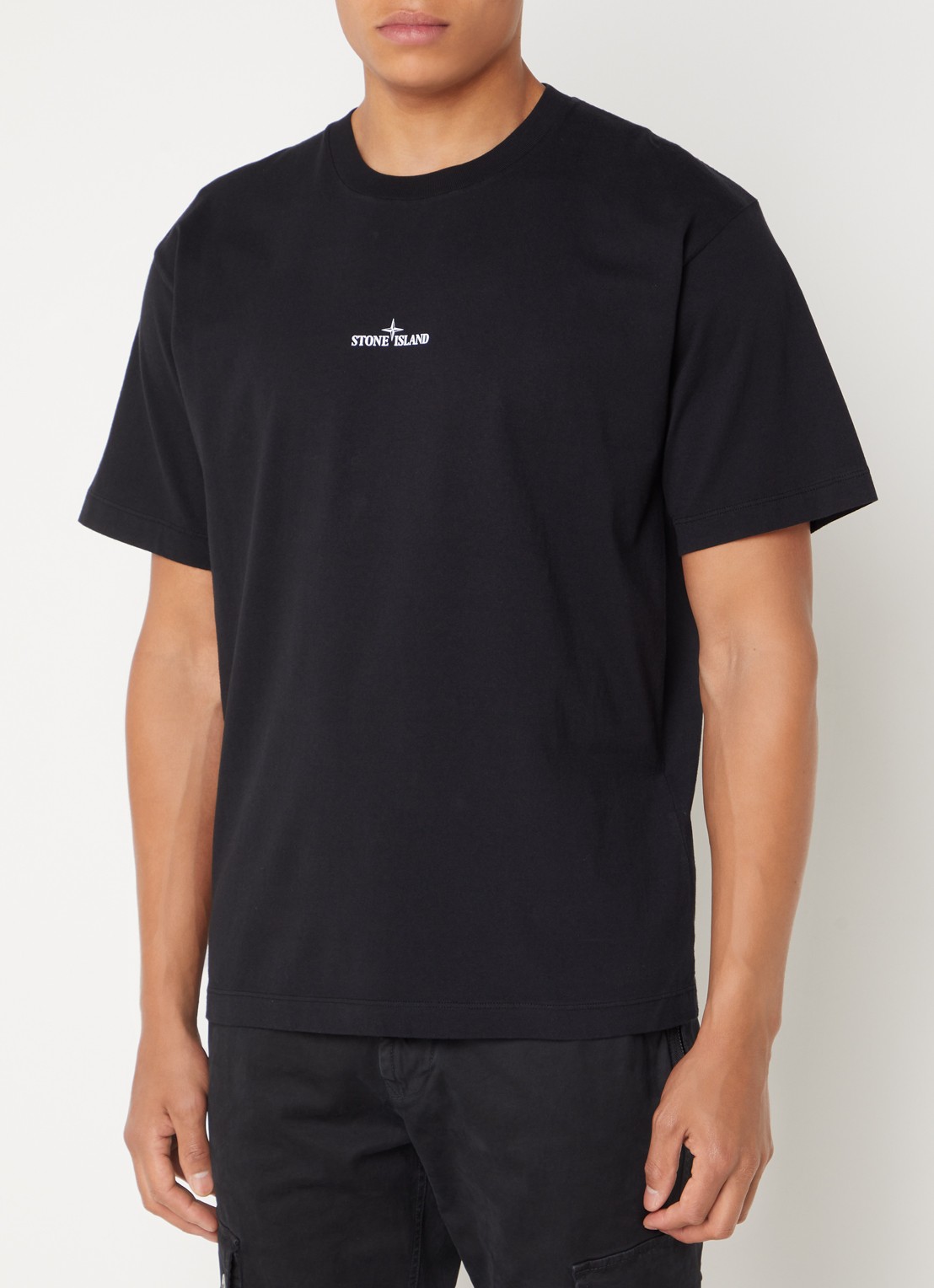 Stone Island 2RC89 T-shirt met logo- en backprint - achterkant zwart