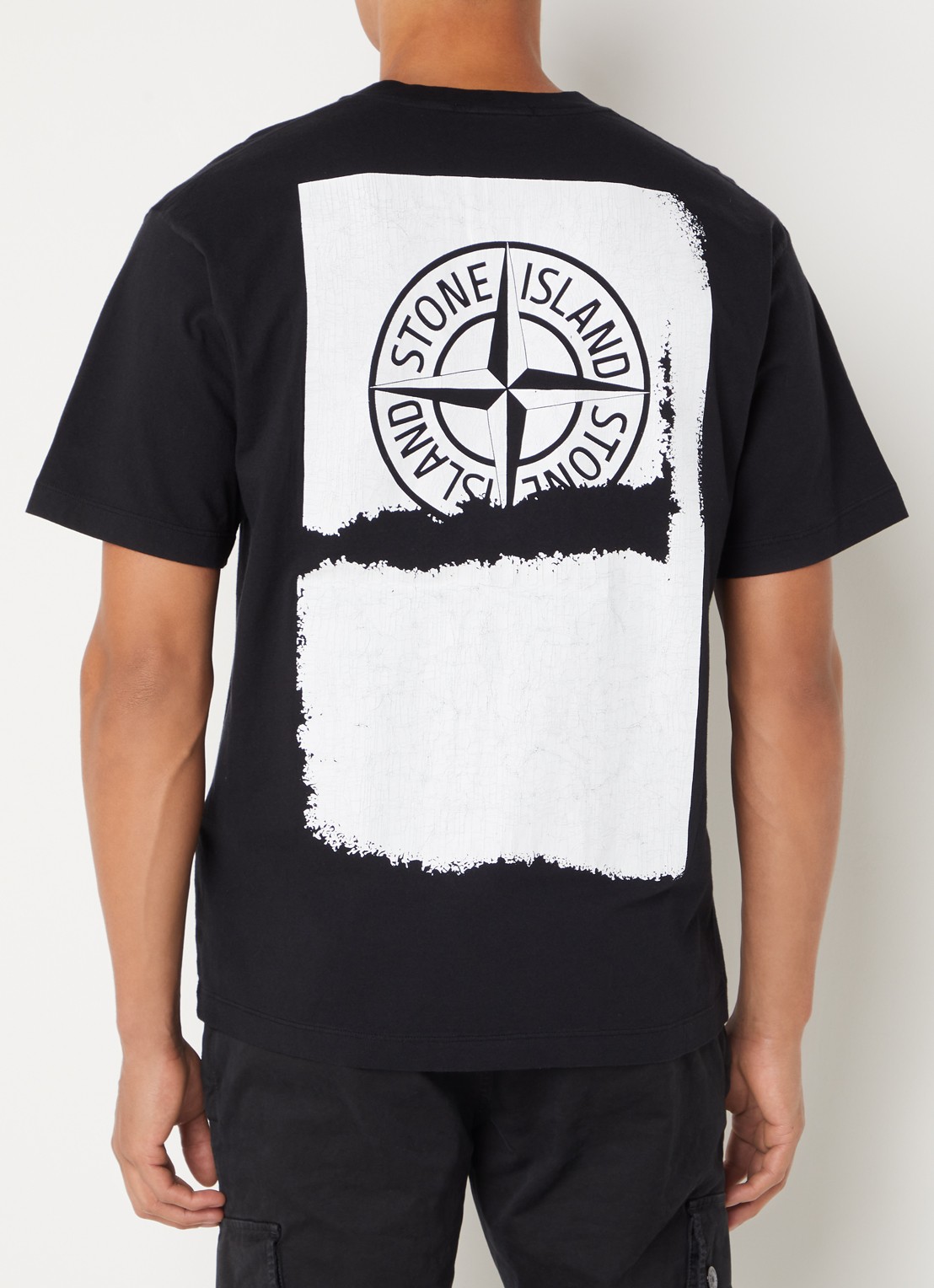 Stone Island 2RC89 T-shirt met logo- en backprint - detail 2 zwart