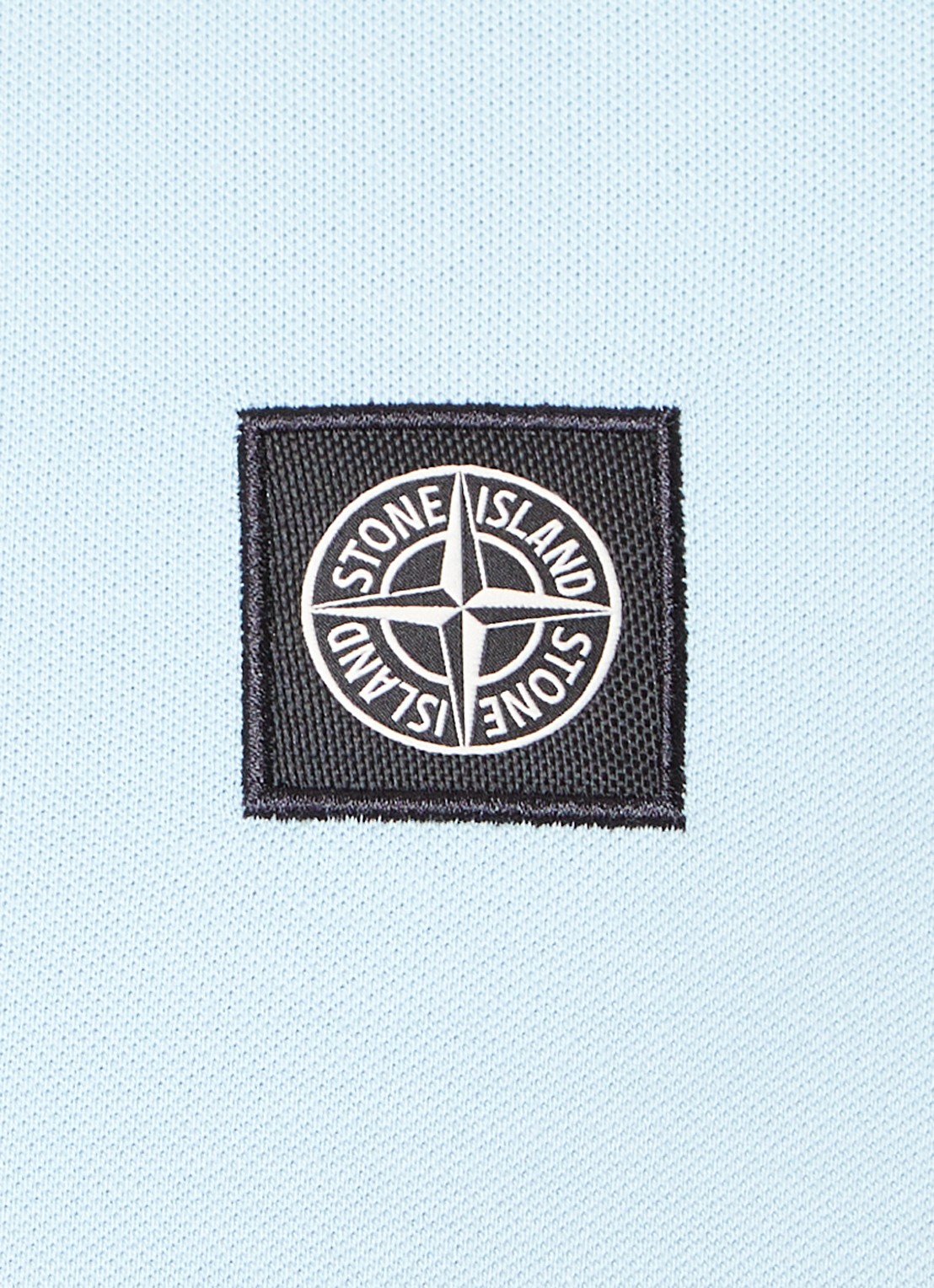 Stone Island 2SC18 slim fit polo van  piqué katoen met logo - detail 2 lichtblauw