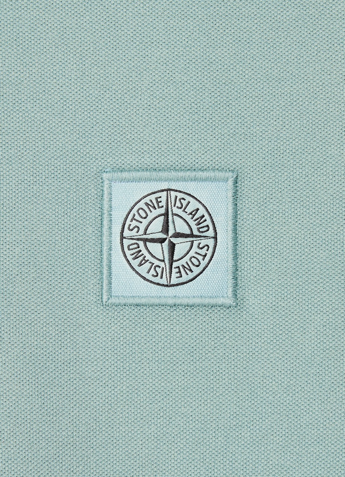 Stone Island 2SC67 slim fit polo van piqué katoen met logo - detail 3 zeegroen