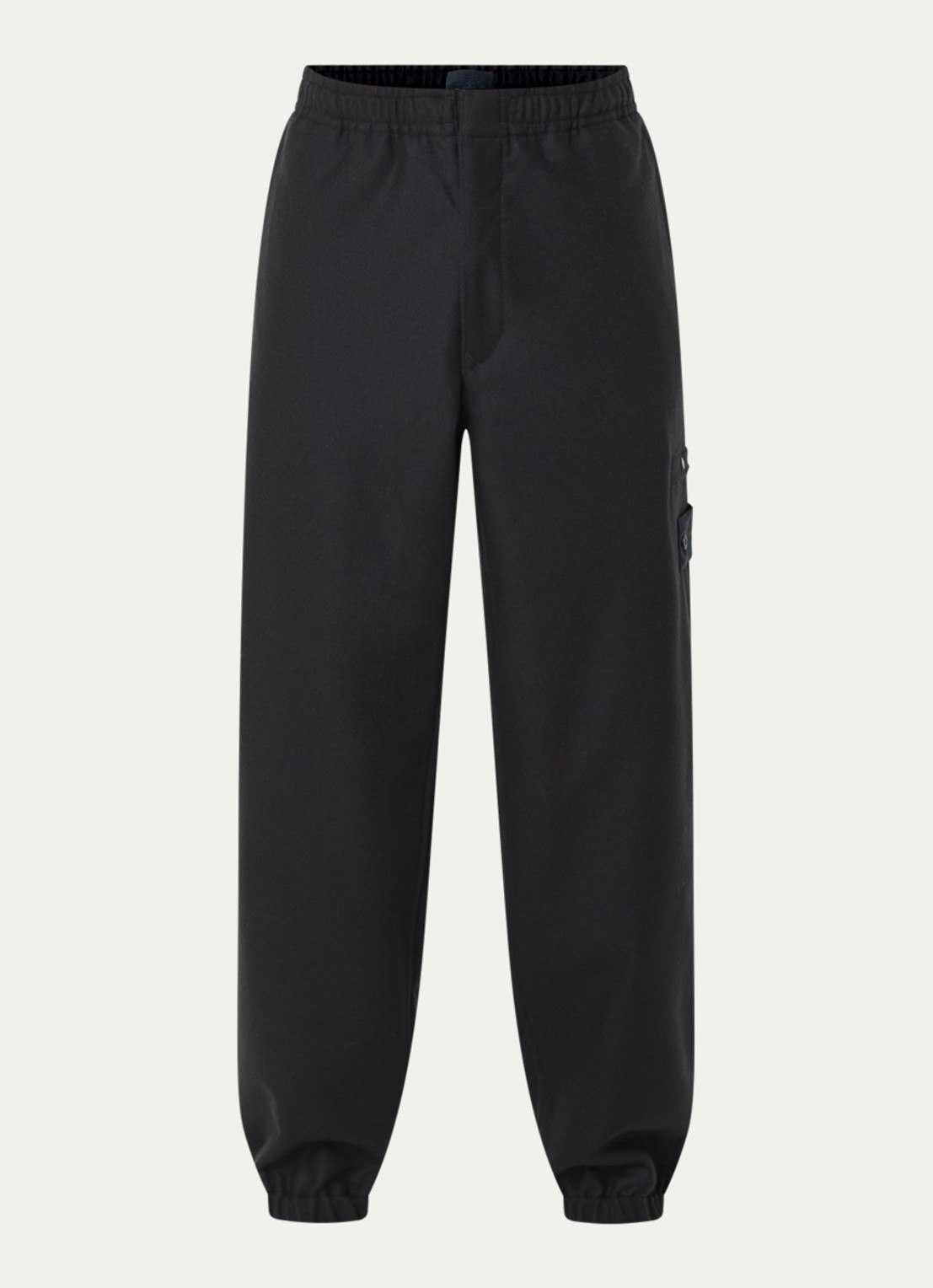 Stone Island 3100024 tapered fit cargobroek in scheerwolblend met klepzakken - voorkant 4 donkerblauw