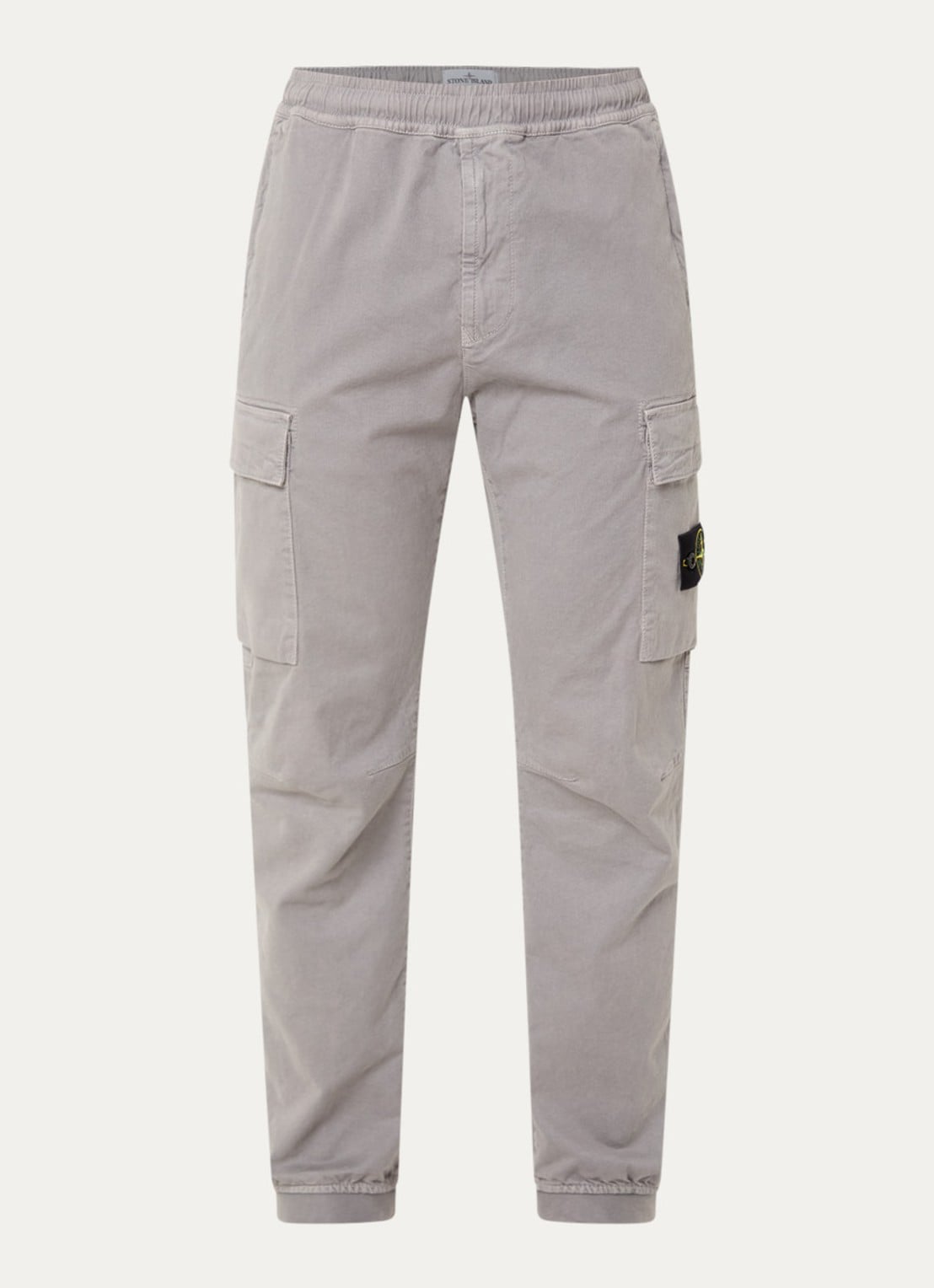 Stone Island 3100033 Tapered fit cargobroek met steekzakken en logo - voorkant 5 grijs