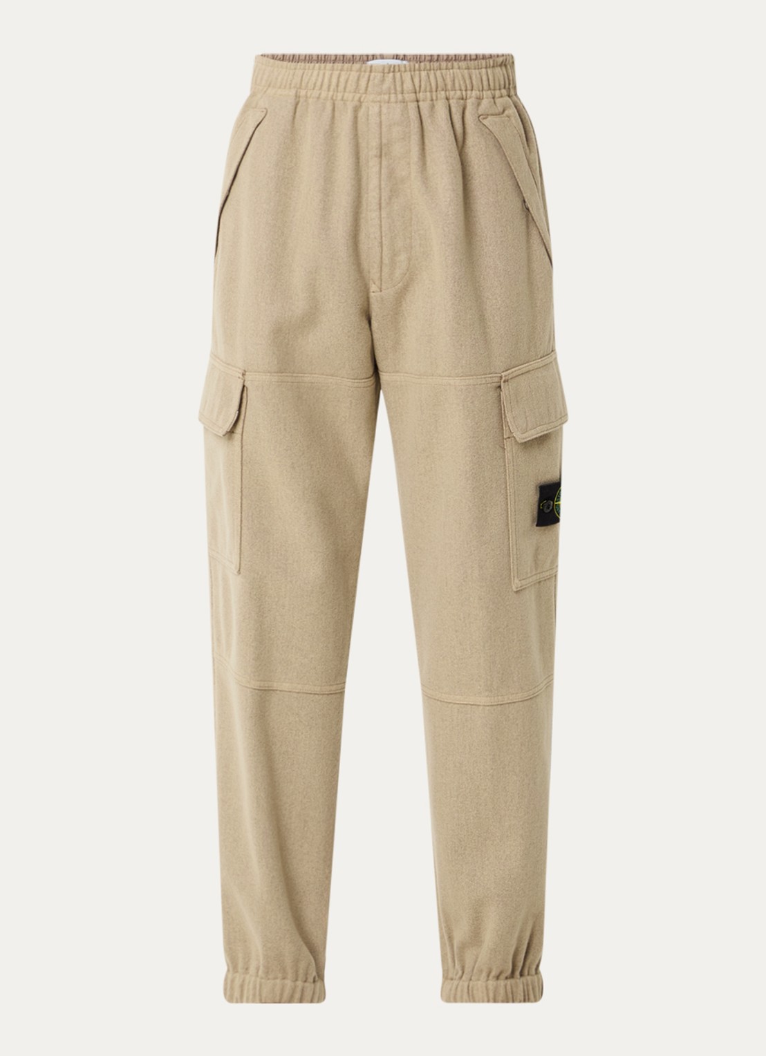 Stone Island 3100050 Tapered fit joggingbroek met steekzakken - voorkant 2 beige