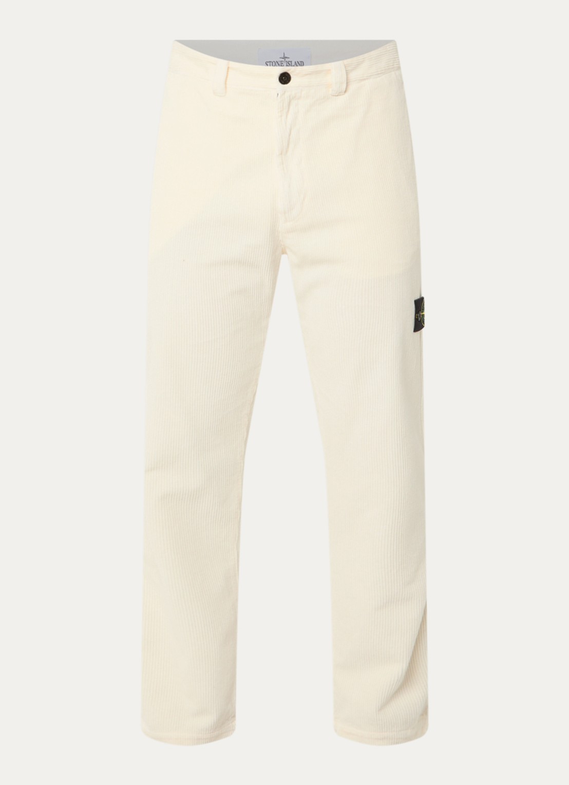 Stone Island 3100059 Straight fit broek van corduroy - voorkant 2 creme