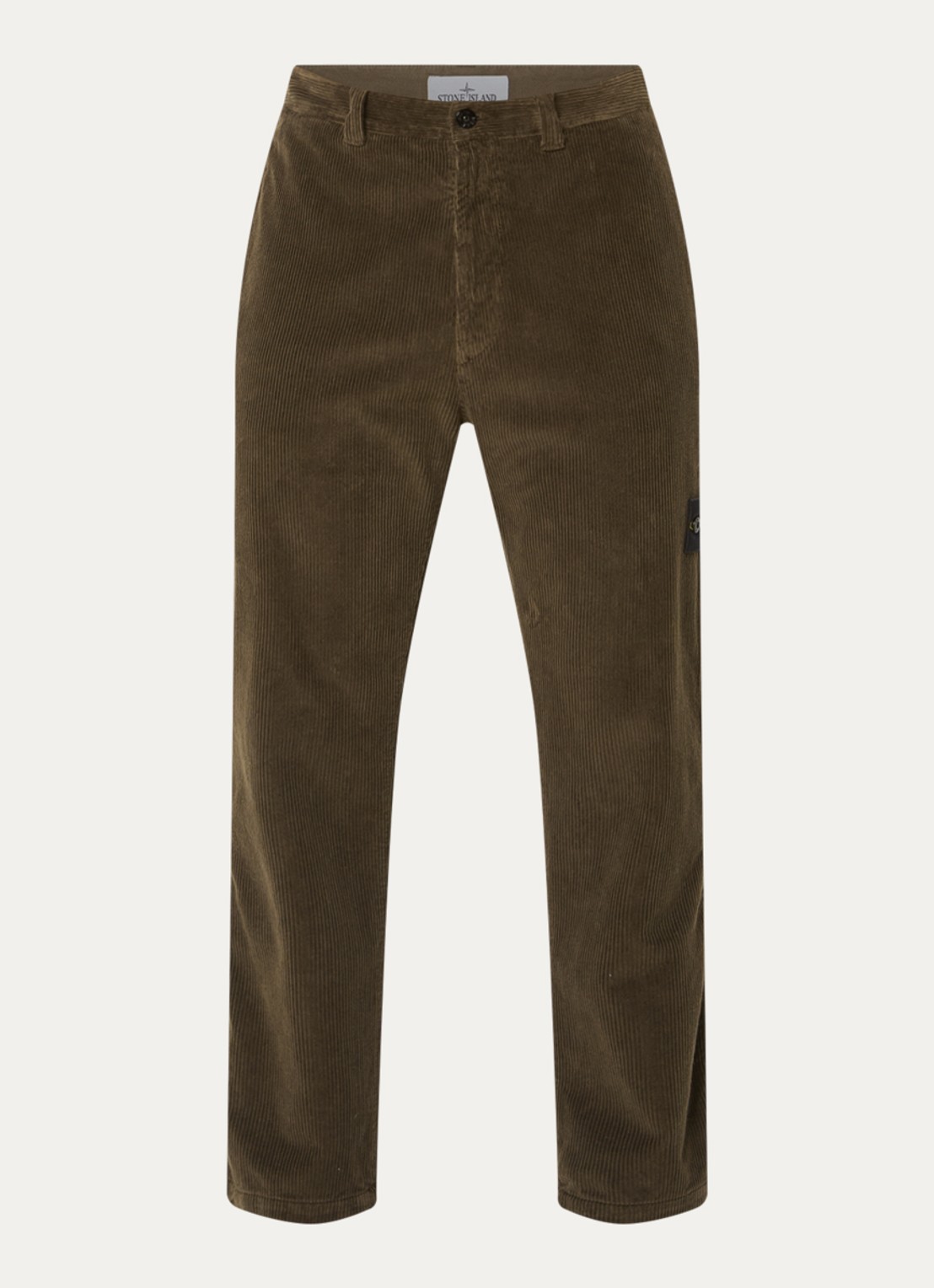 Stone Island 3100059 Straight fit broek van corduroy - voorkant 4 donkerbruin