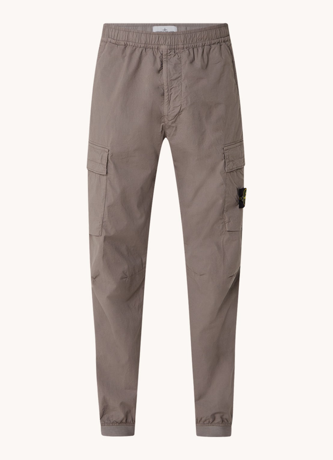 Stone Island 31303 tapered fit cropped cargobroek met steekzakken - voorkant 5 taupe