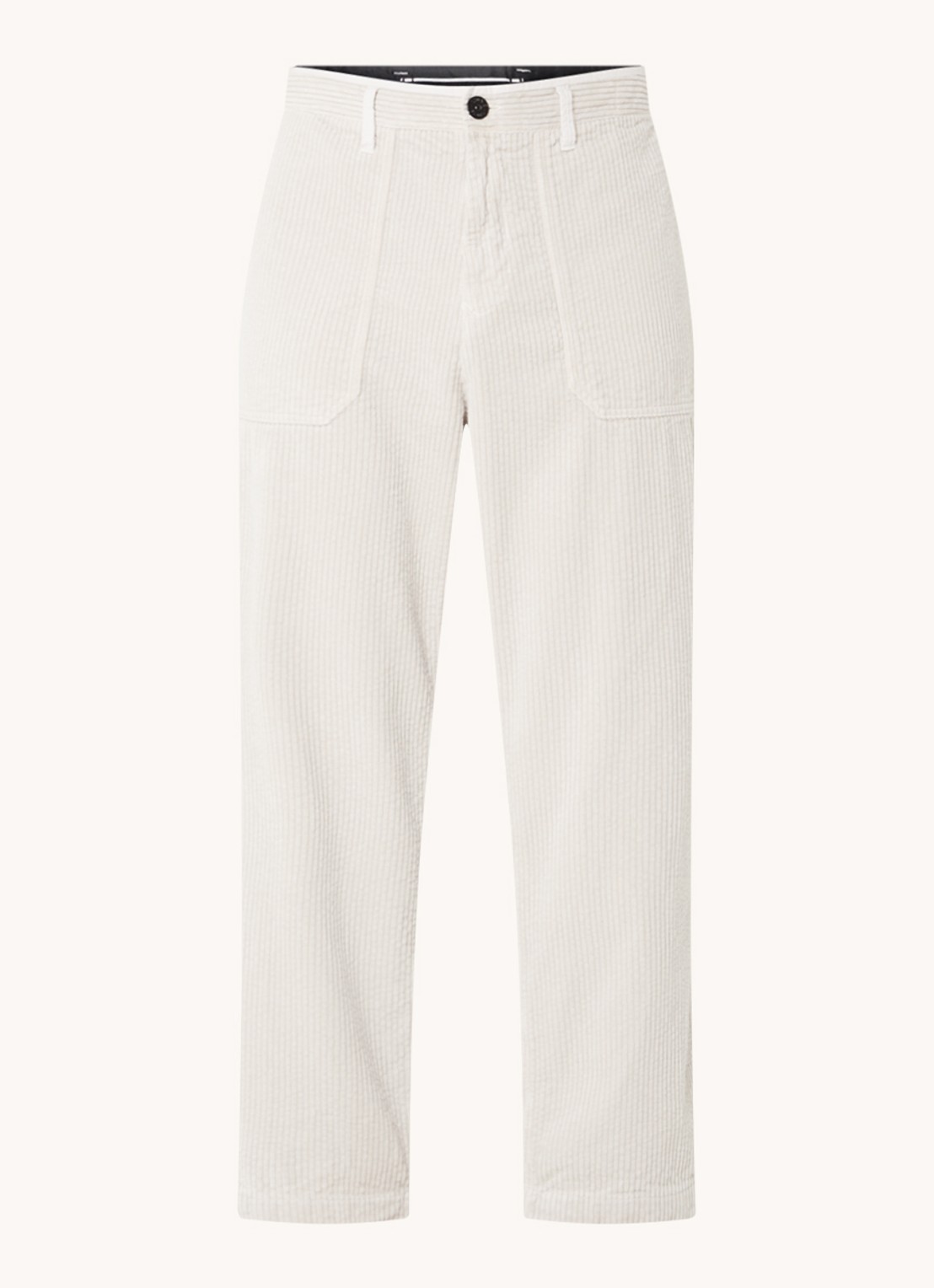 Stone Island 32411 straight leg chino van corduroy met steekzakken - voorkant 4 lichtgrijs
