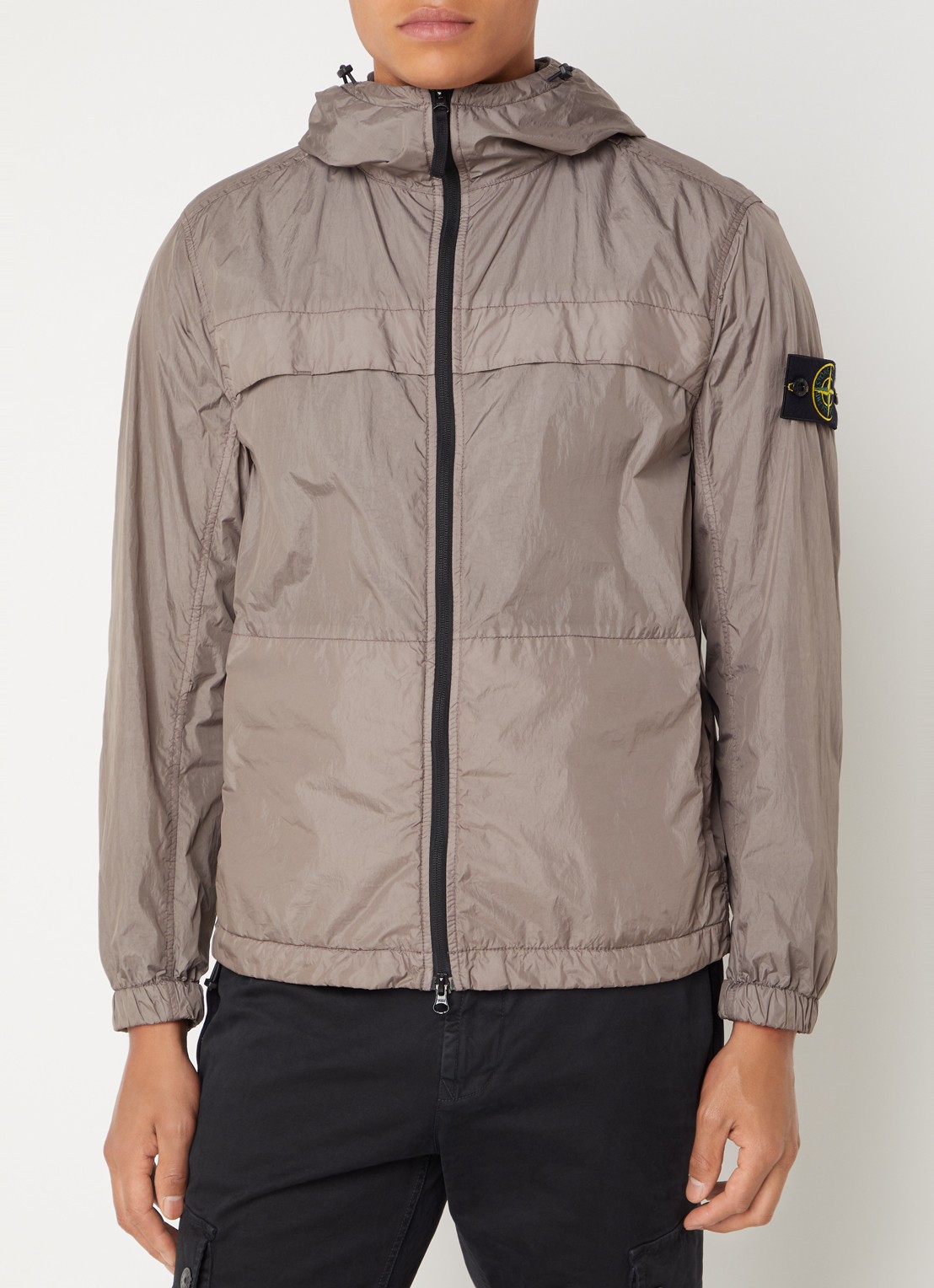 Stone Island 40922 windjack met capuchon en logo - detail 4 taupe