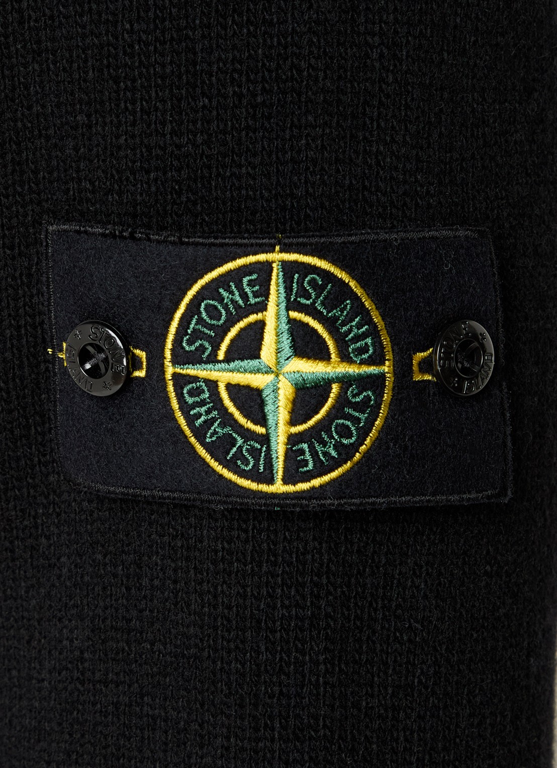 Stone Island 508A3 fijngebreide pullover in wolblend met logo - detail 2 zwart