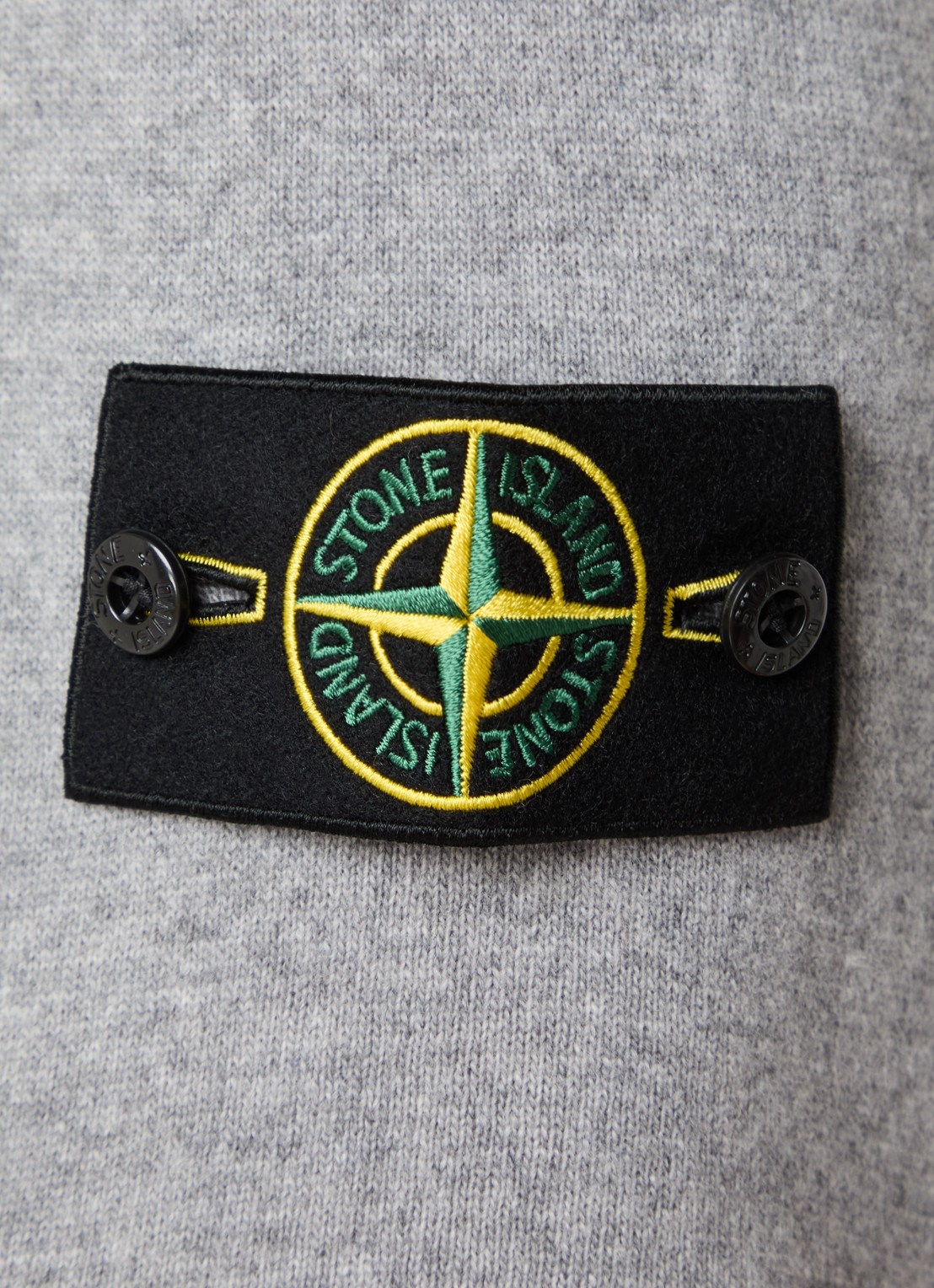Stone Island 5100018 Fijngebreide trui van scheerwol met polokraag - detail 2 grijs