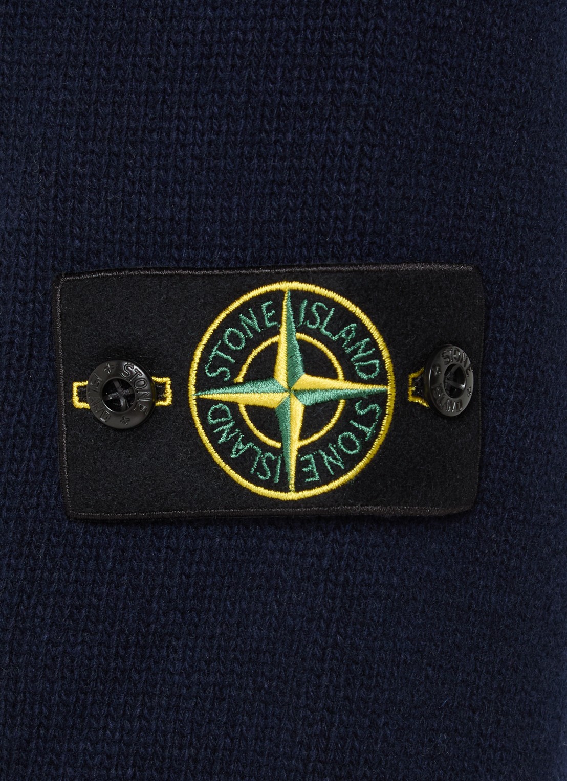 Stone Island 5100047 Fijngebreid vest in wolblend met logo - detail 2 donkerblauw