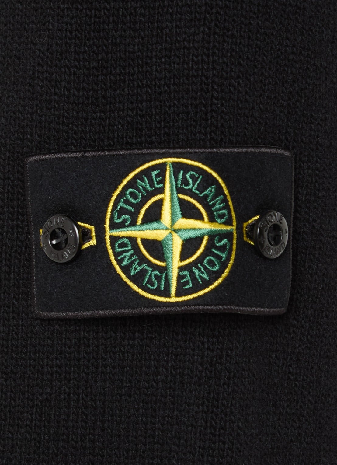 Stone Island 5100072 Fijngebreide trui in wolblend met logo - detail 5 zwart