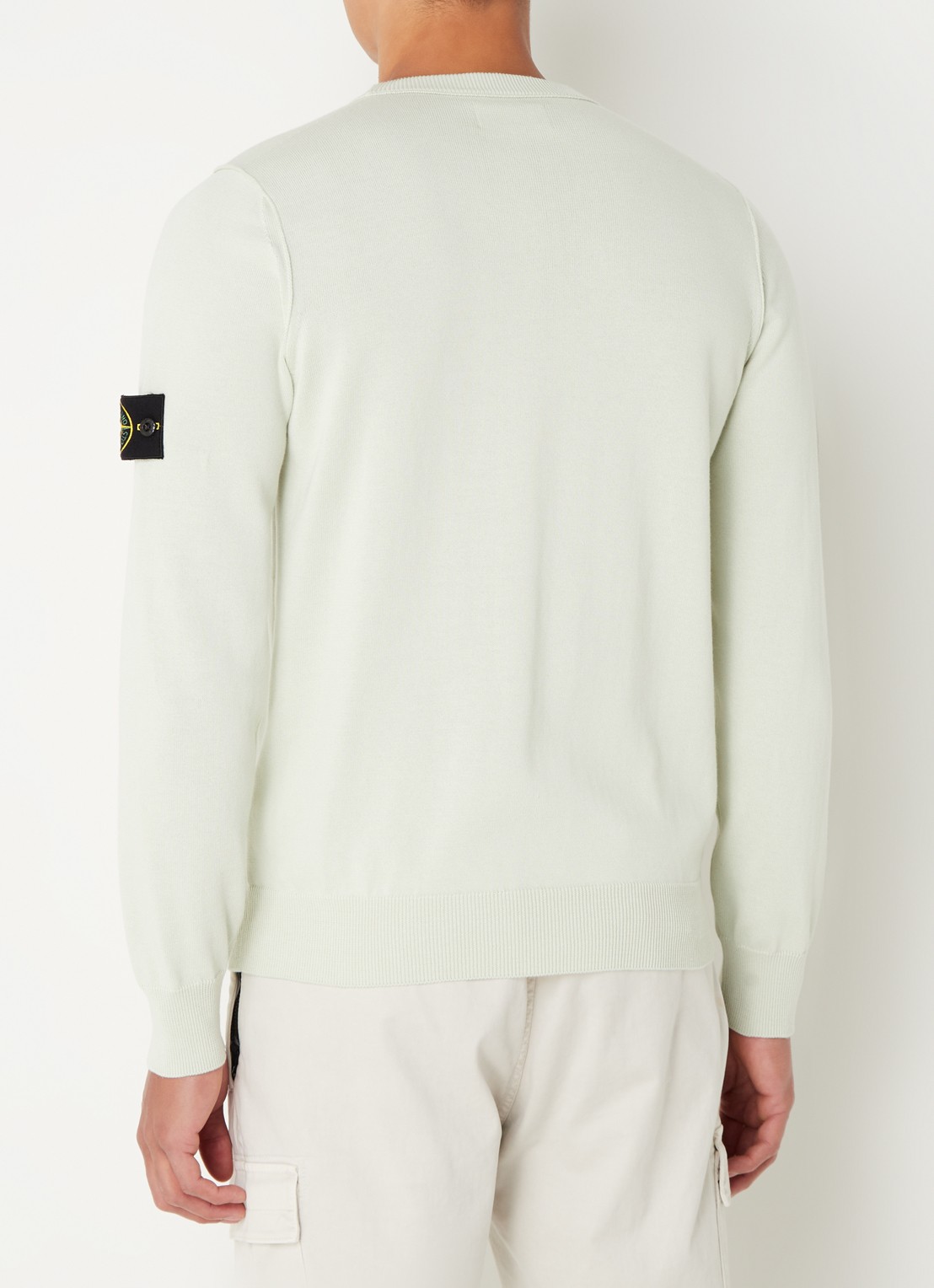 Stone Island 540B2 Fijngebreide trui met logo - achterkant 5 lichtgroen