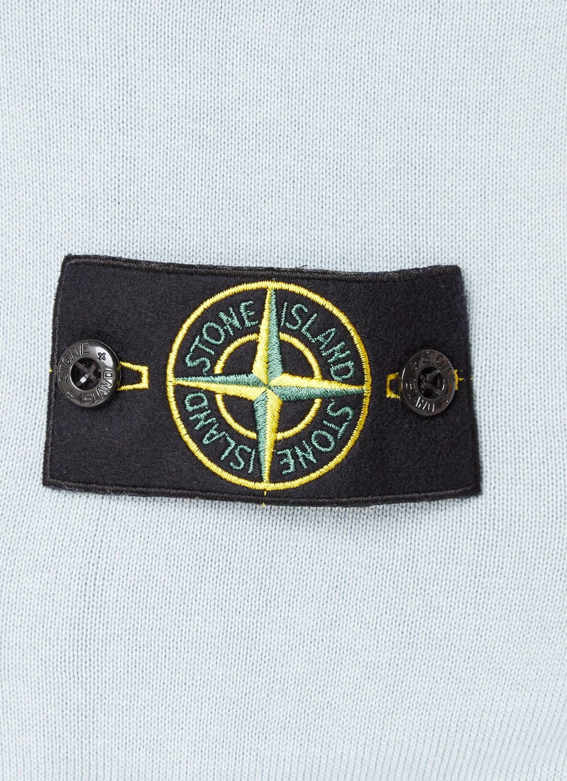 Stone Island 540B2 Fijngebreide trui met logo - detail 2 lichtblauw