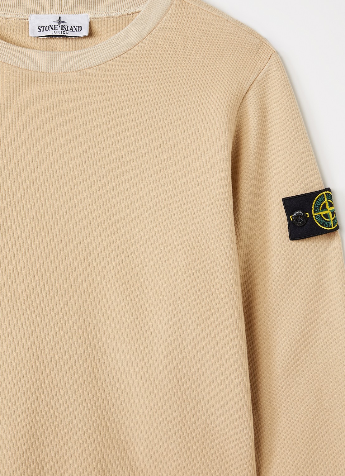 Stone Island 61000 sweater met ribstructuur - detail 3 beige