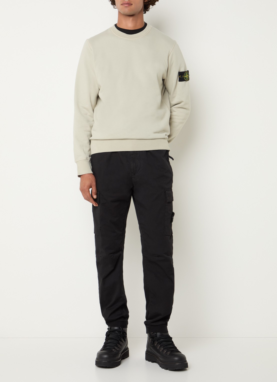 Stone Island 6100060 Sweater met logo - voorkant 4 lindegroen