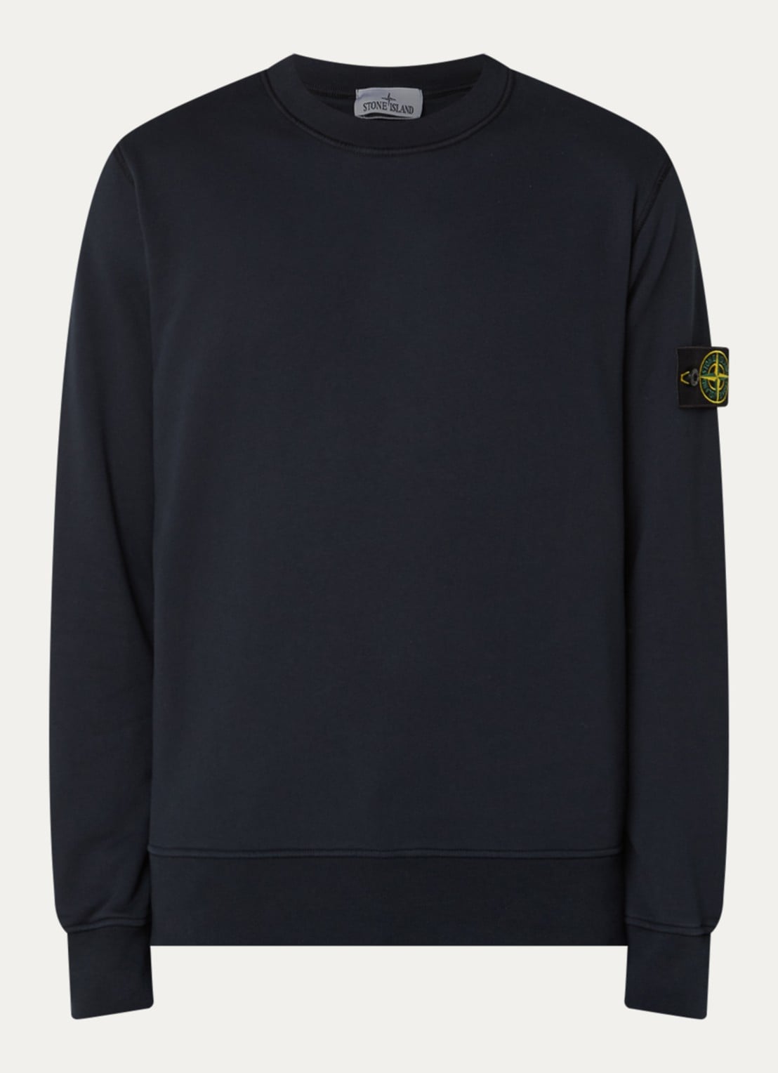 Stone Island 6100060 Sweater met logo - voorkant 2 donkerblauw