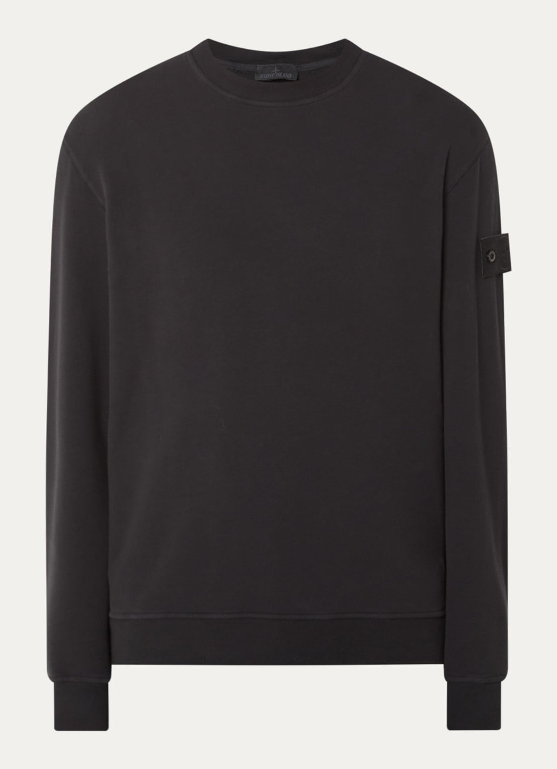 Stone Island 6100069 Sweater met logo - voorkant 3 zwart