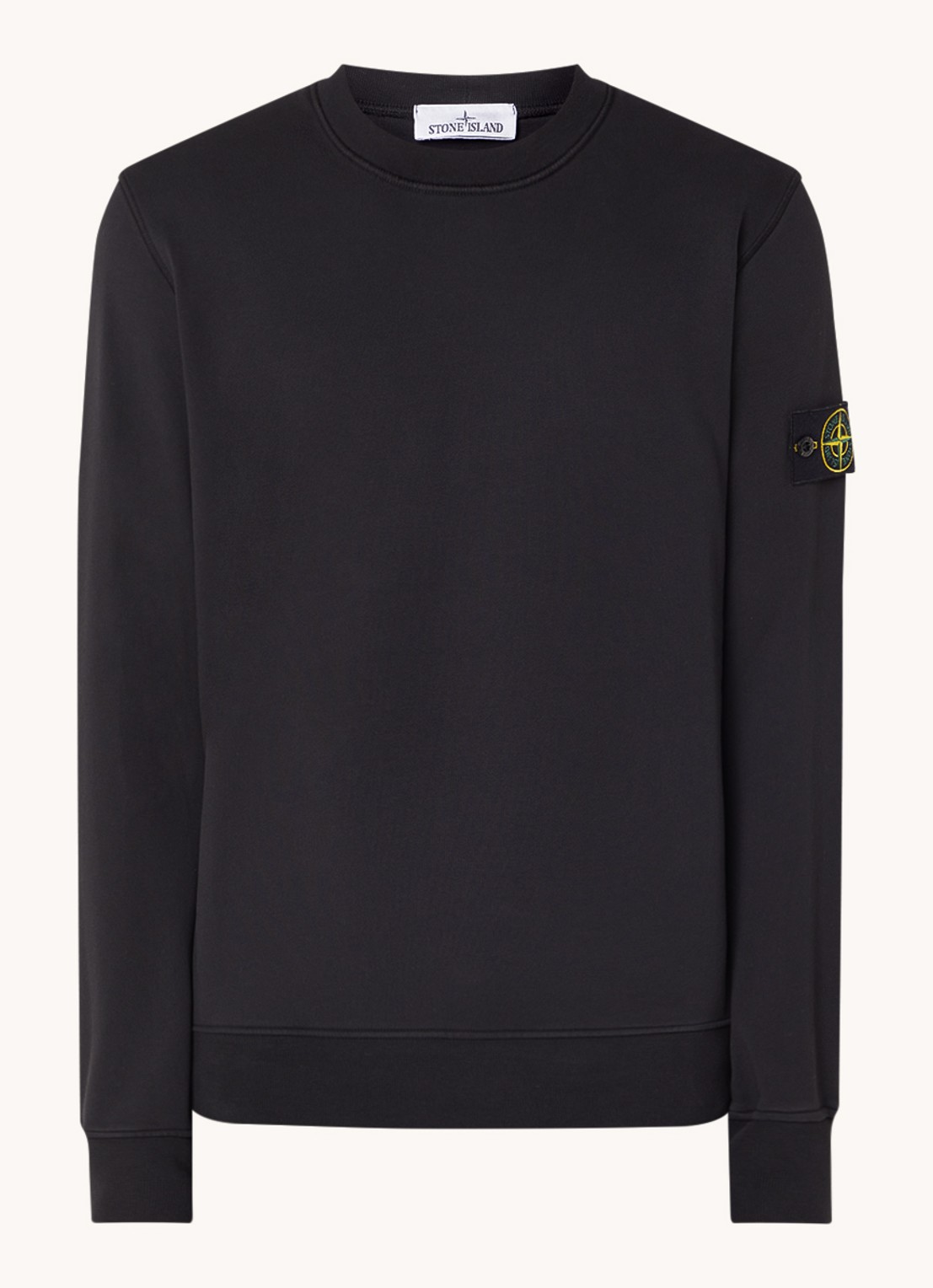 Stone Island 63051 sweater met logo - voorkant 4 zwart