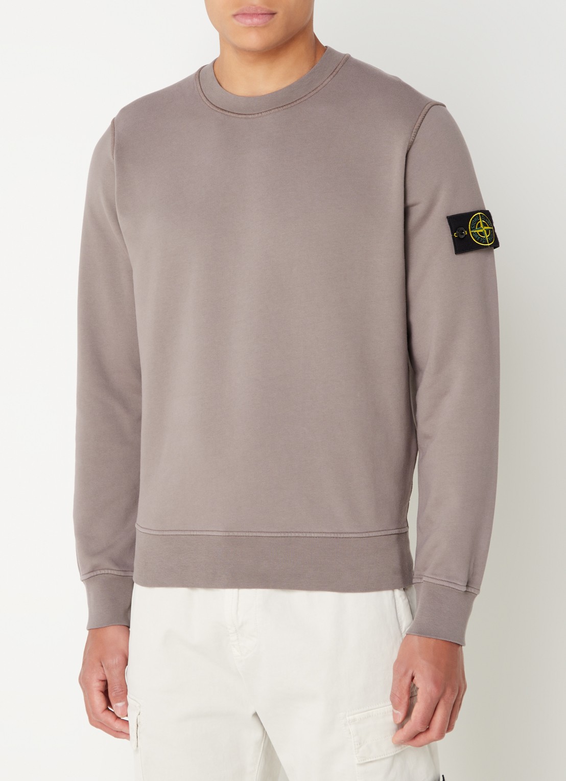 Stone Island 63051 sweater met logo - detail 4 lichtbruin