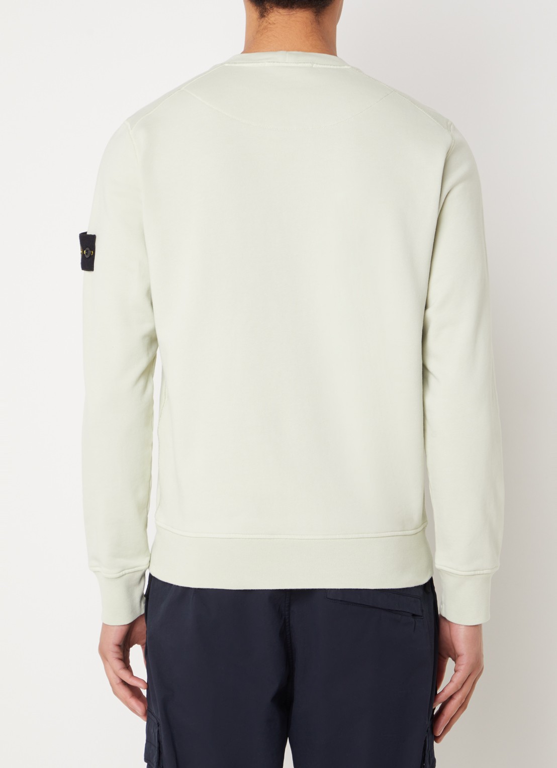 Stone Island 63051 sweater met logo - achterkant lindegroen