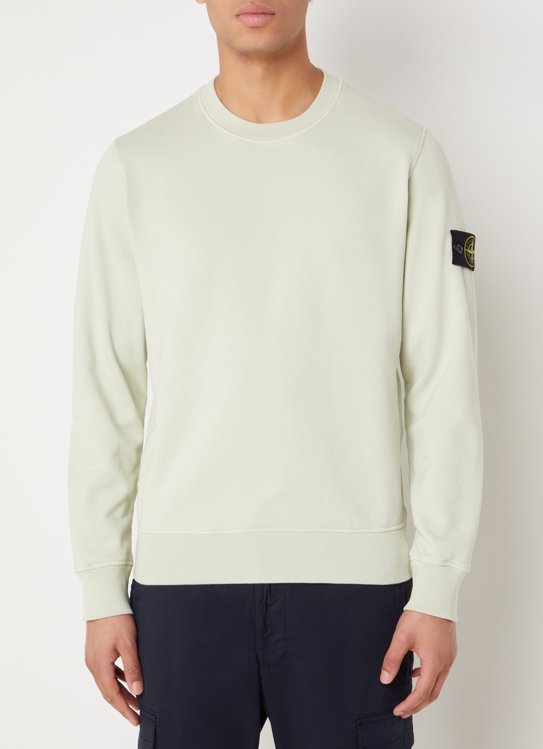 Stone Island 63051 sweater met logo - detail 2 lindegroen