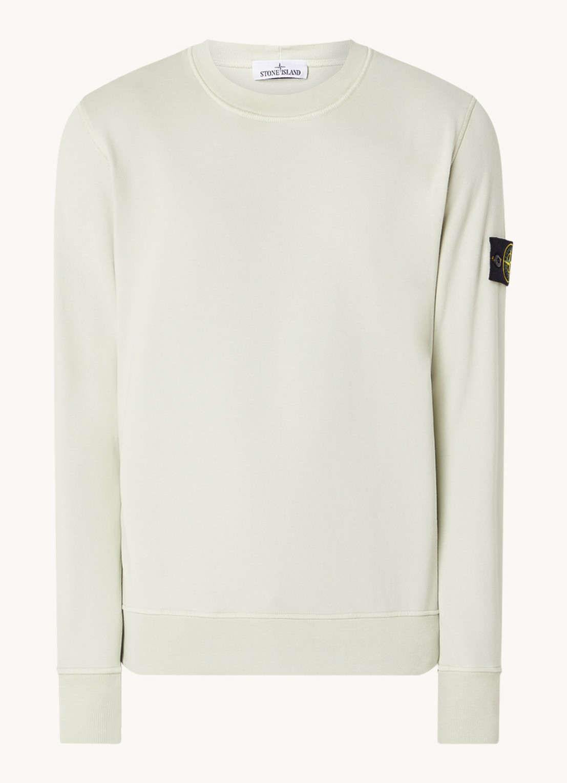 Stone Island 63051 sweater met logo - voorkant 4 lindegroen