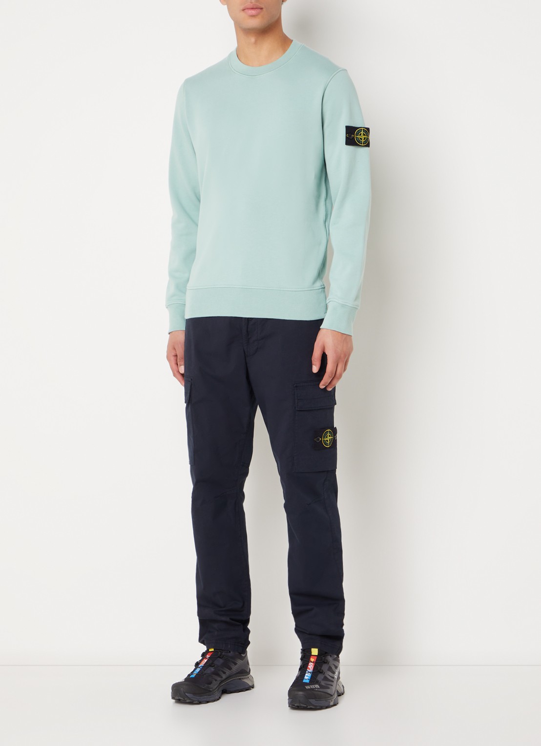 Stone Island 63051 sweater met logo - voorkant 4 mint