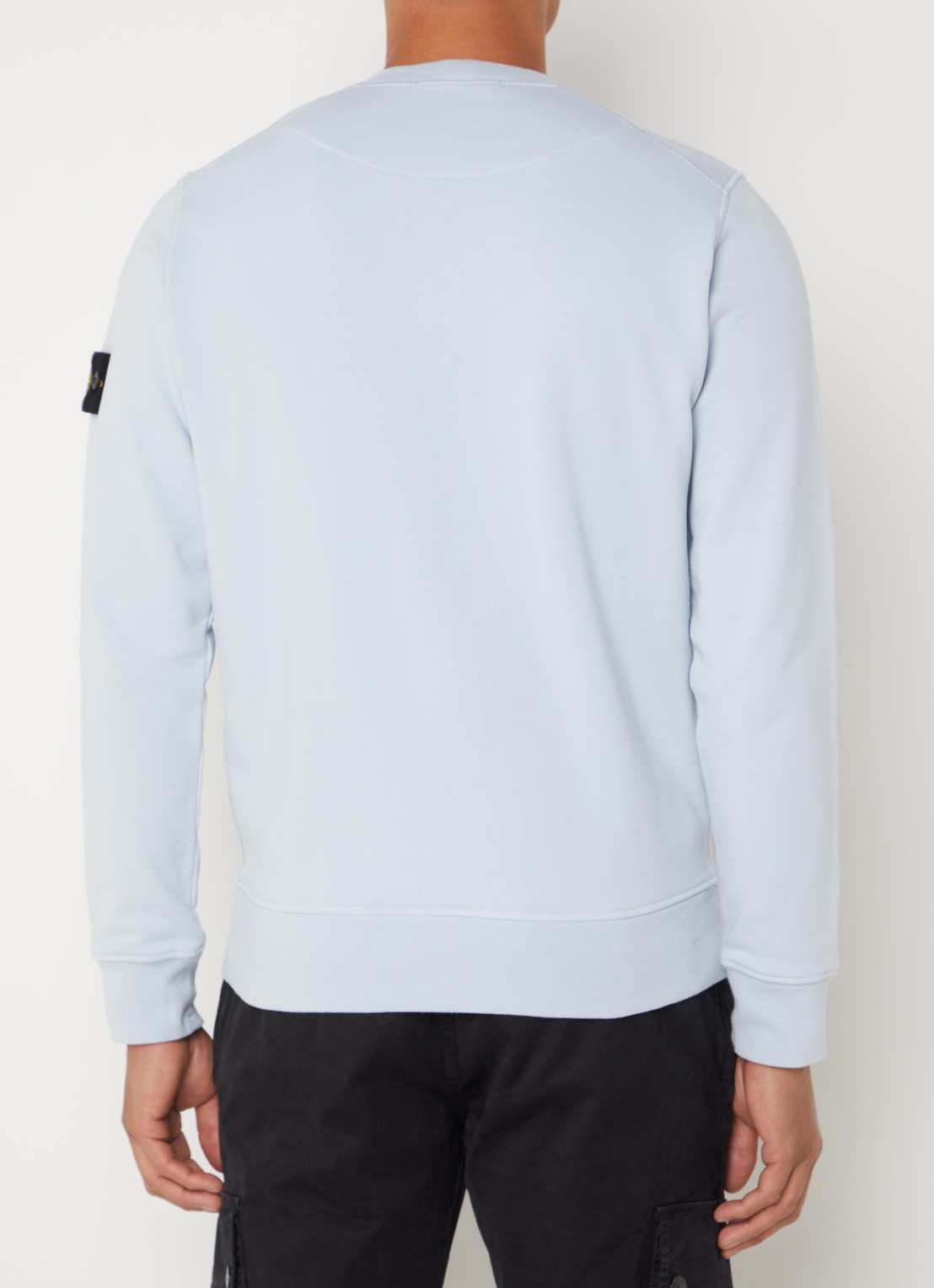 Stone Island 63051 sweater met logo - achterkant 3 lichtblauw