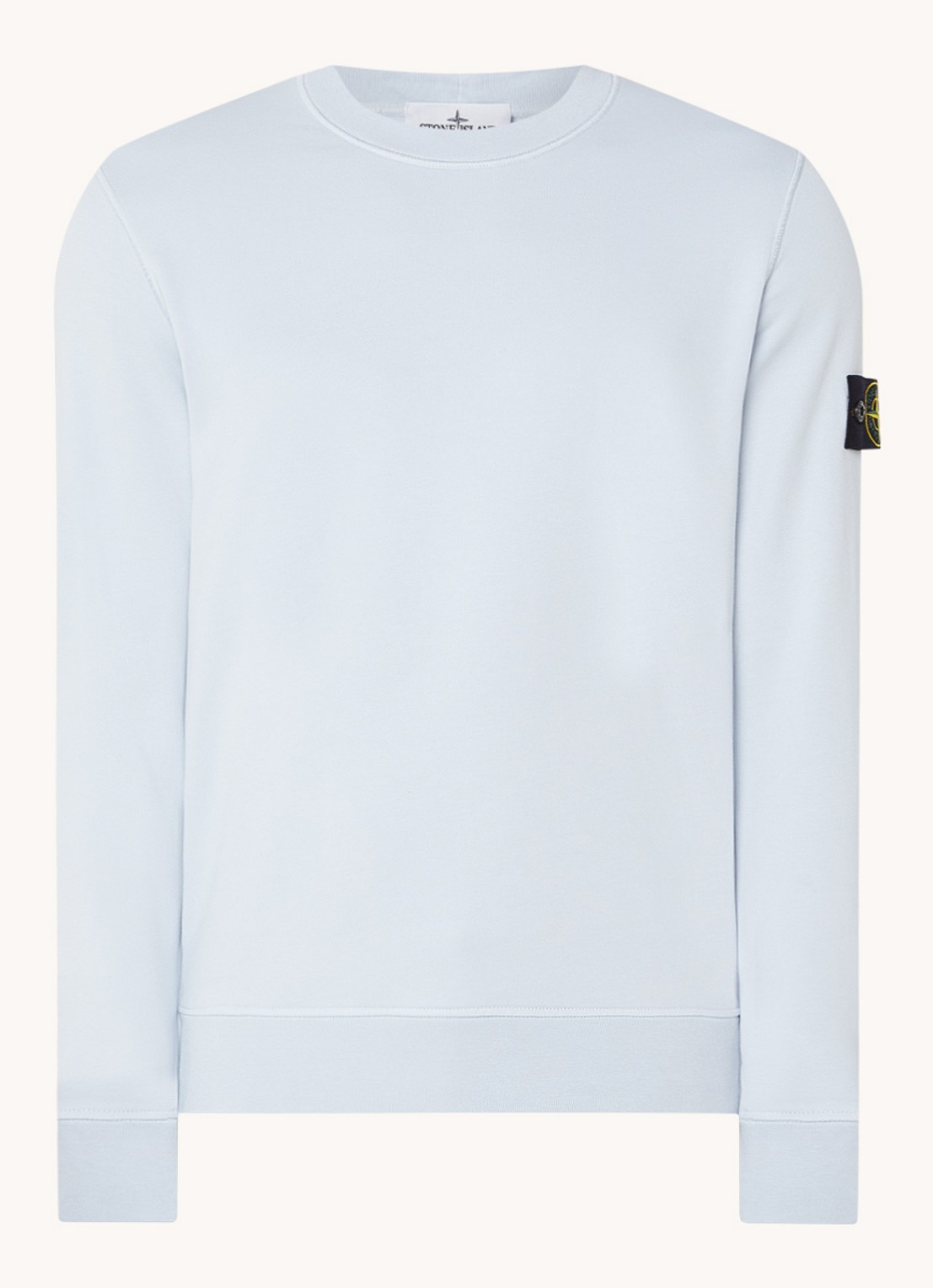 Stone Island 63051 sweater met logo - voorkant 4 lichtblauw