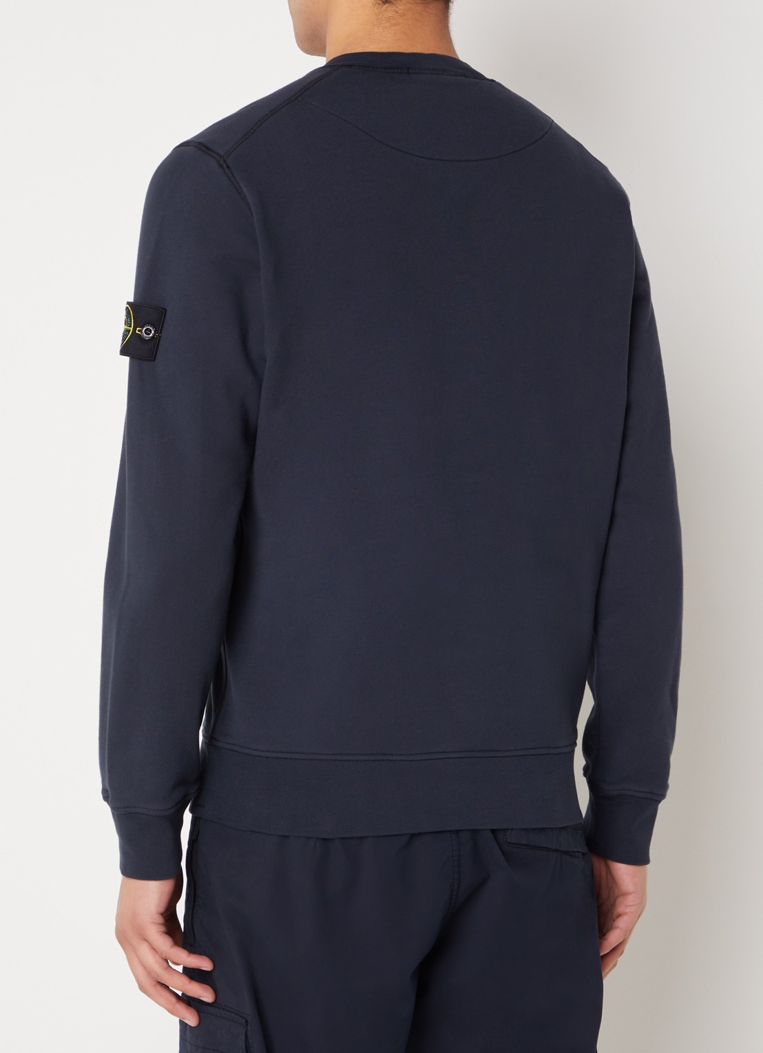 Stone Island 63051 sweater met logo - achterkant 3 donkerblauw