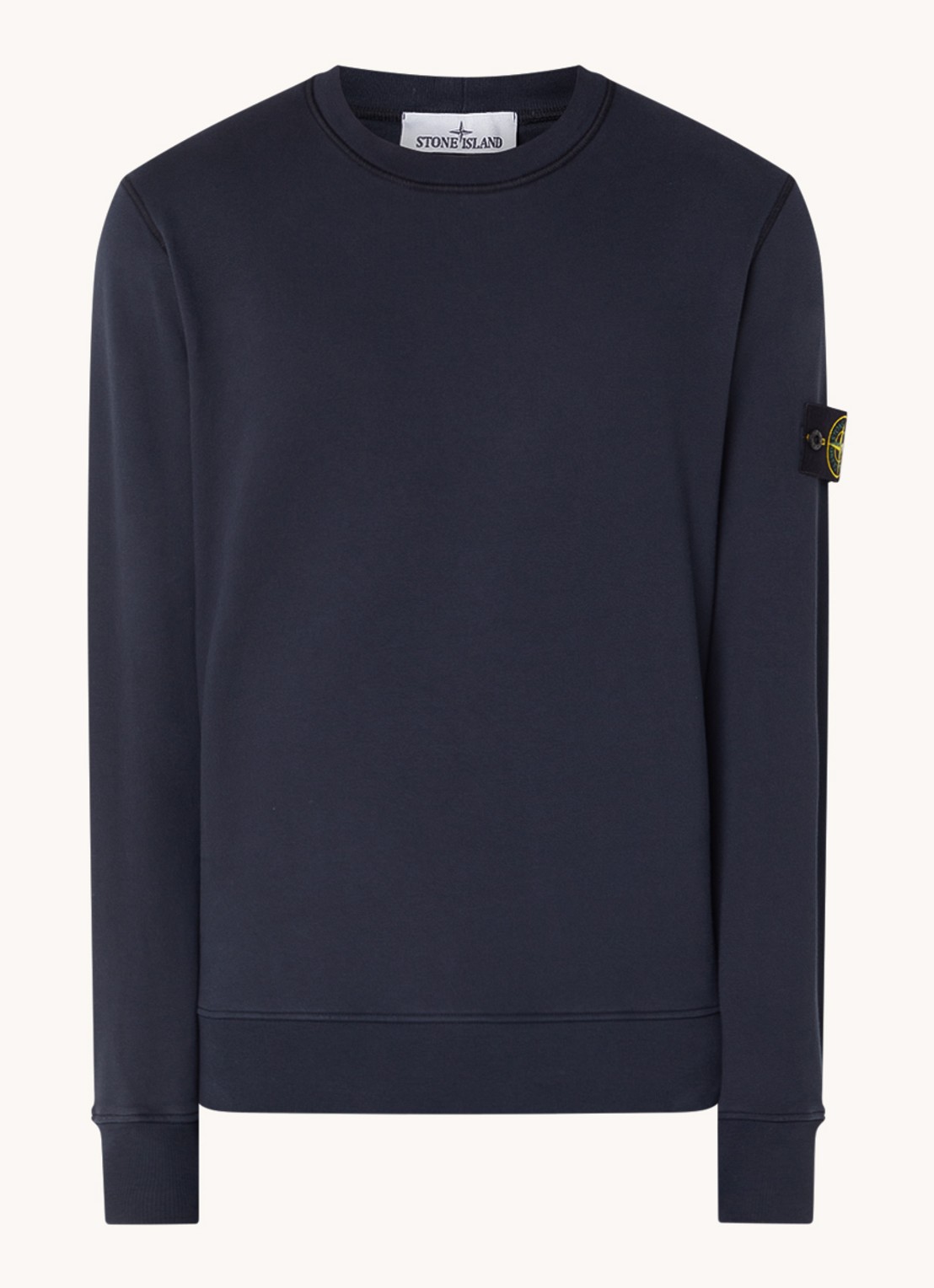 Stone Island 63051 sweater met logo - voorkant 4 donkerblauw
