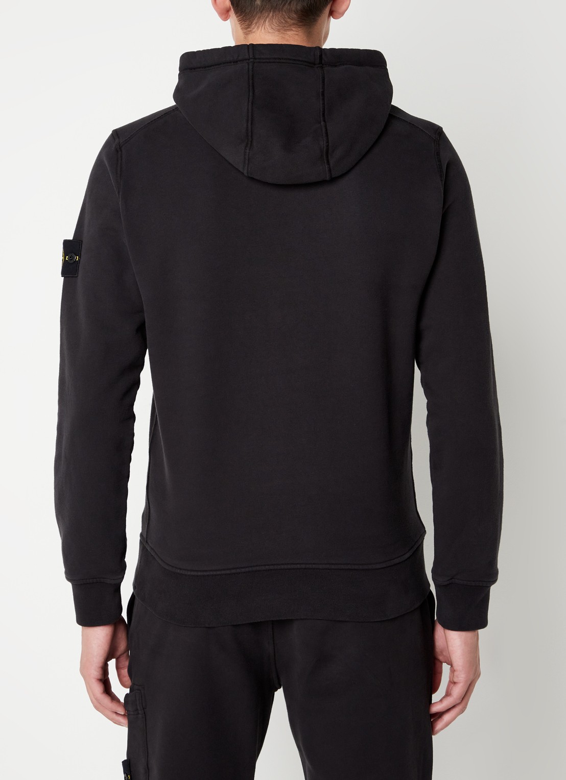Stone Island 64120 Hoodie met logo - achterkant 4 zwart
