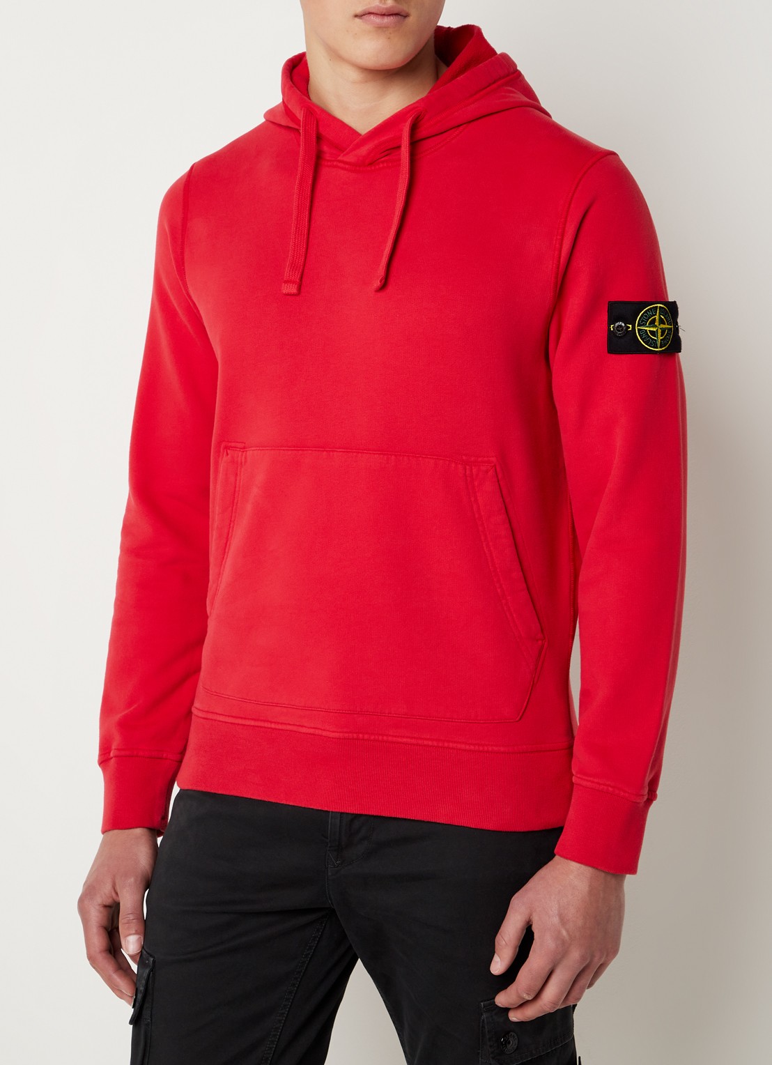 Stone Island 64120 Hoodie met logo - detail rood
