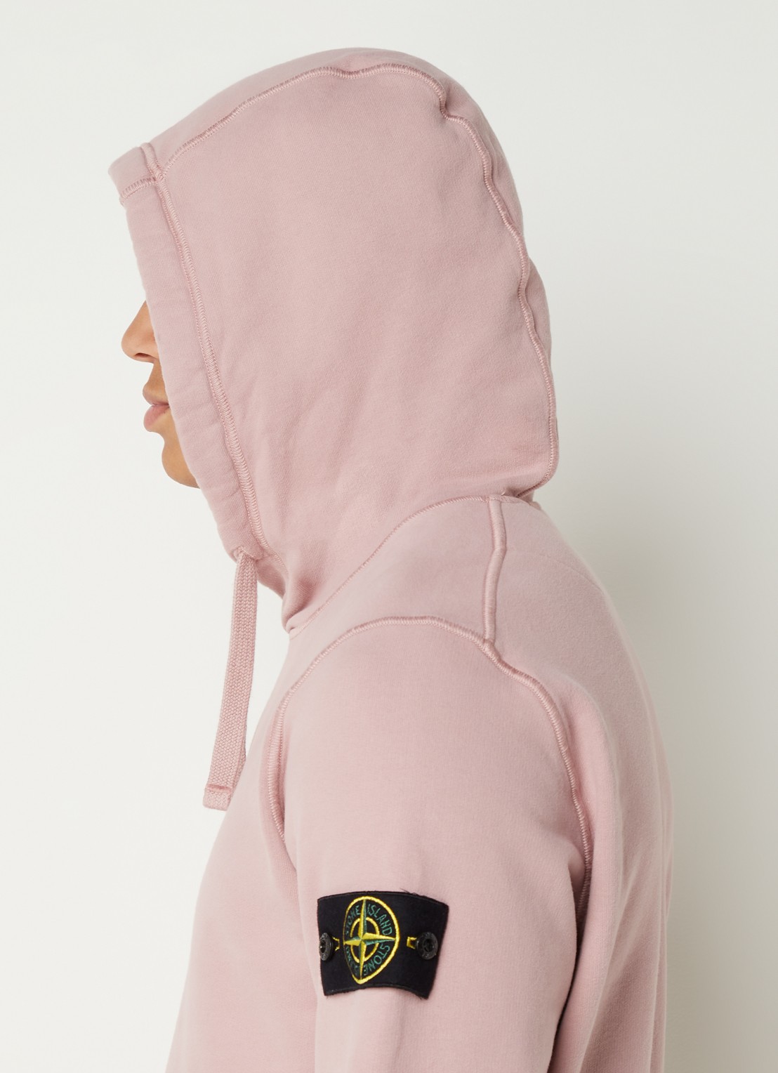 Stone Island 64120 Hoodie met logo - detail 5 oudroze