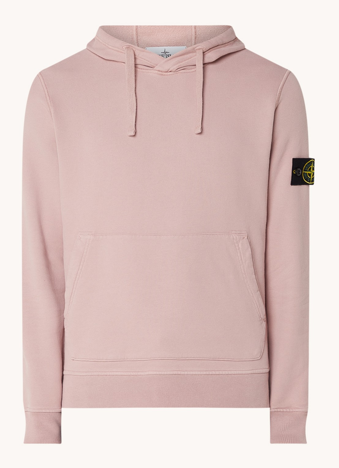 Stone Island 64120 Hoodie met logo - voorkant oudroze
