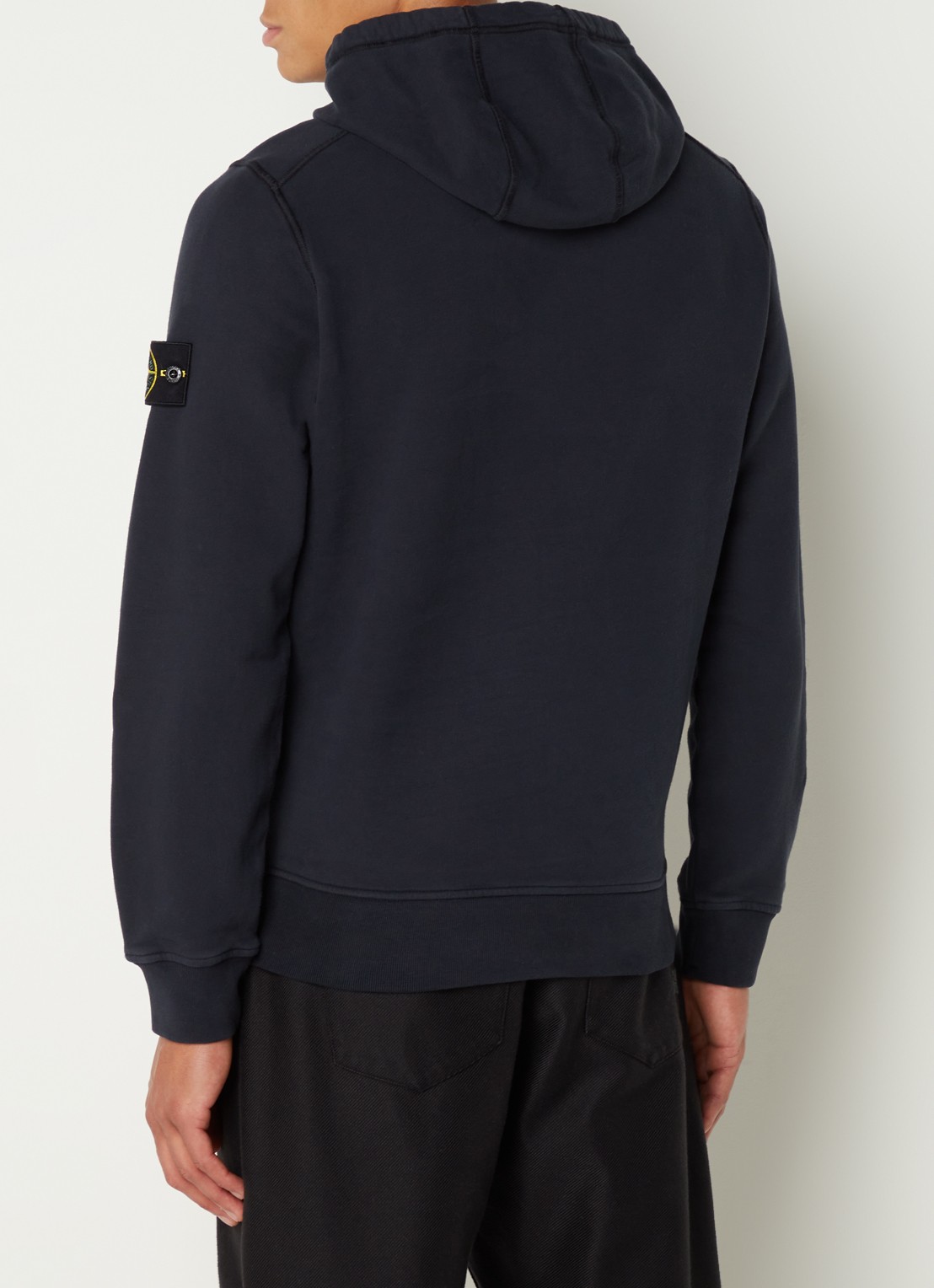 Stone Island 64120 Hoodie met logo - achterkant 5 donkerblauw