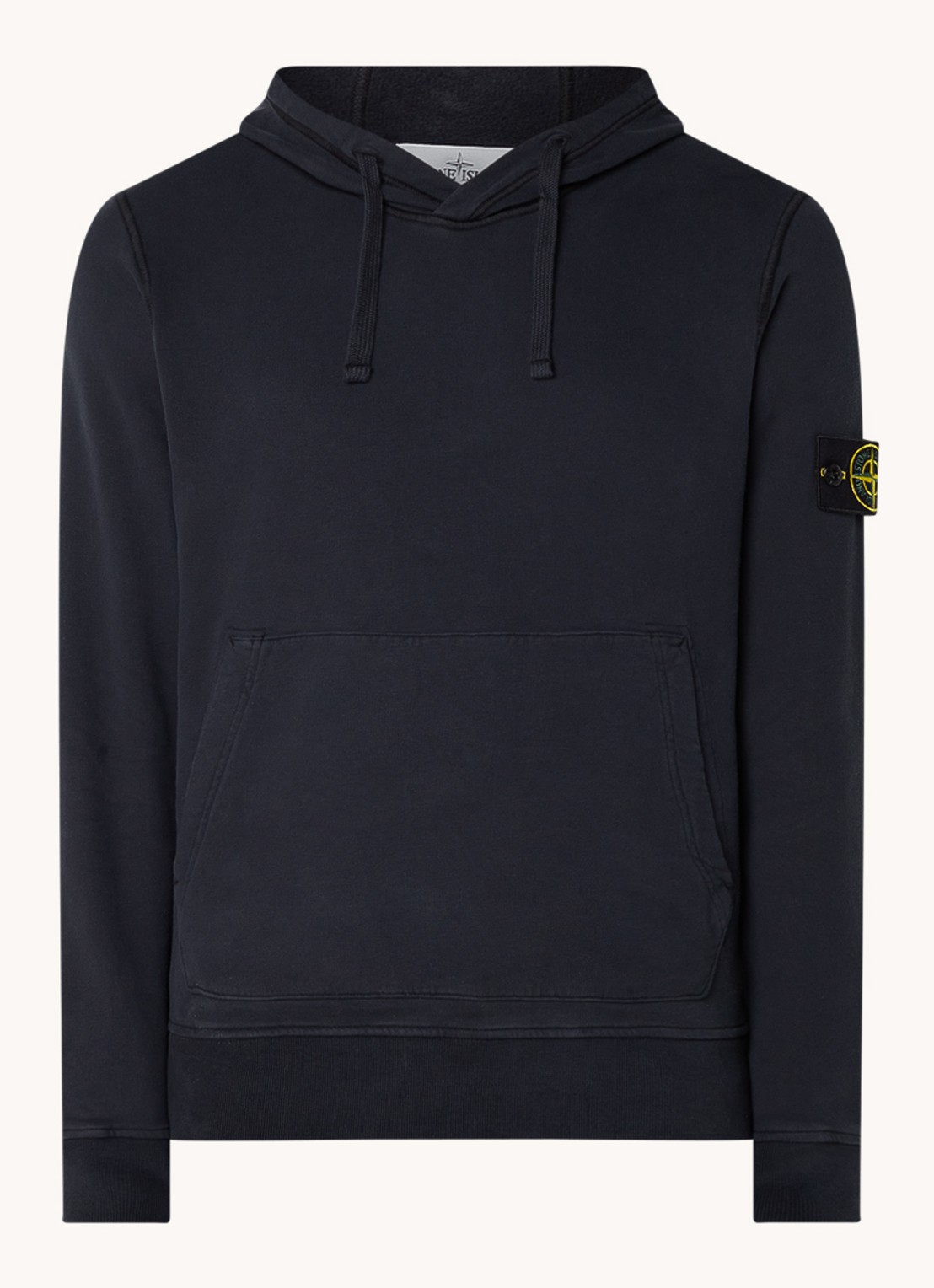 Stone Island 64120 Hoodie met logo - voorkant 3 donkerblauw
