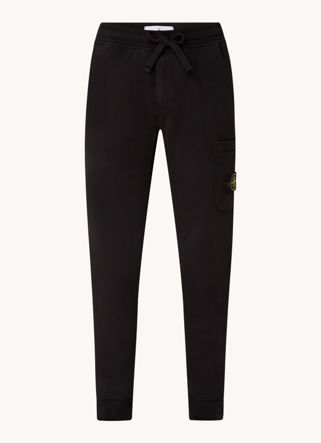 Stone Island 64551 tapered fit joggingbroek met steekzakken en logo - voorkant 4 zwart