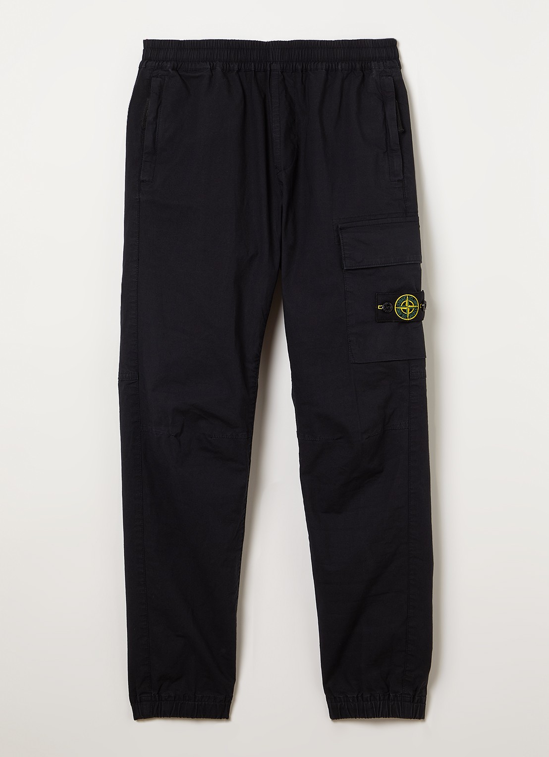 Stone Island 80538 tapered fit broek met logo - voorkant zwart