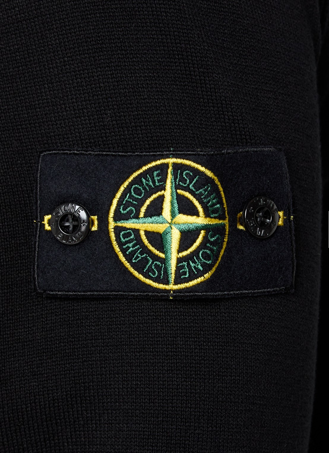 Stone Island 86002 fijngebreide trui met logo - detail 2 zwart