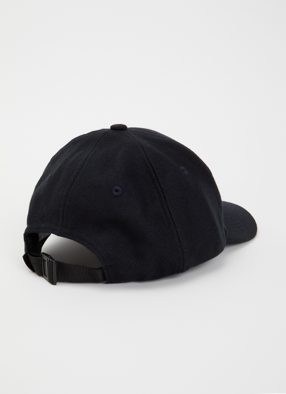 Stone Island 9100010 Pet in wolblend met logoborduring - detail 2 donkerblauw