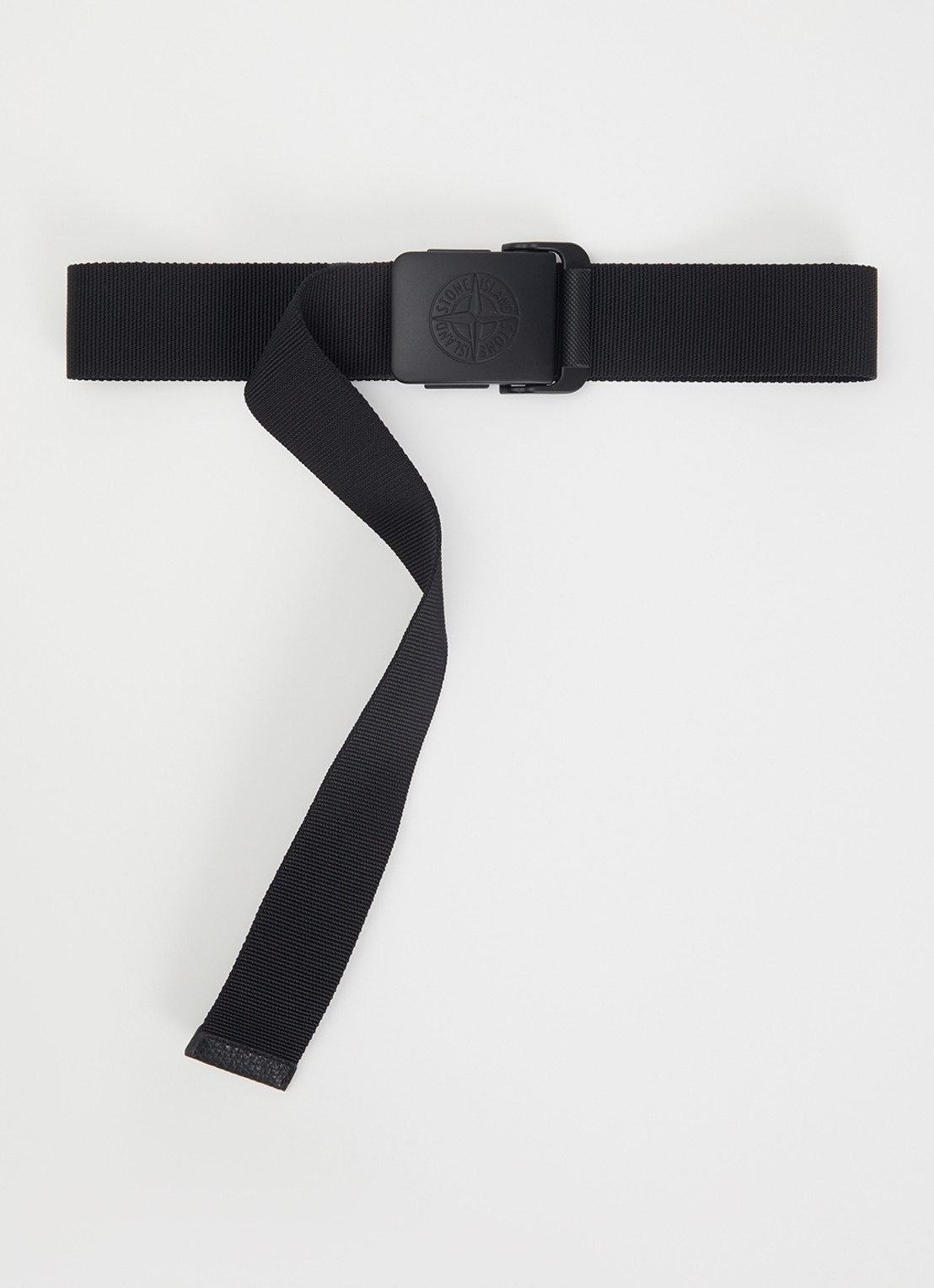 Stone Island 9300001 Riem met logo - voorkant 2 zwart
