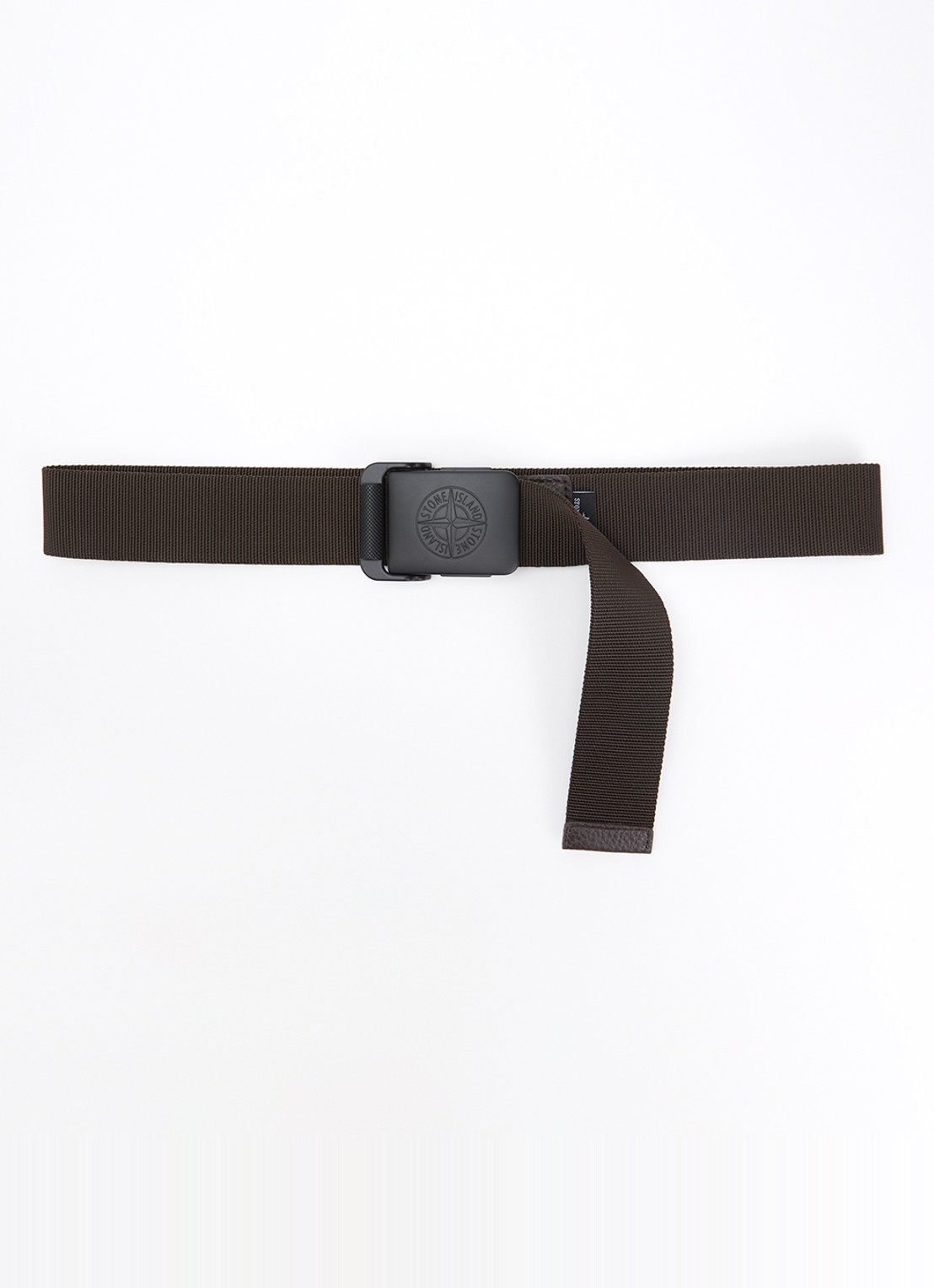 Stone Island 9300001 Riem met logo - voorkant bruin