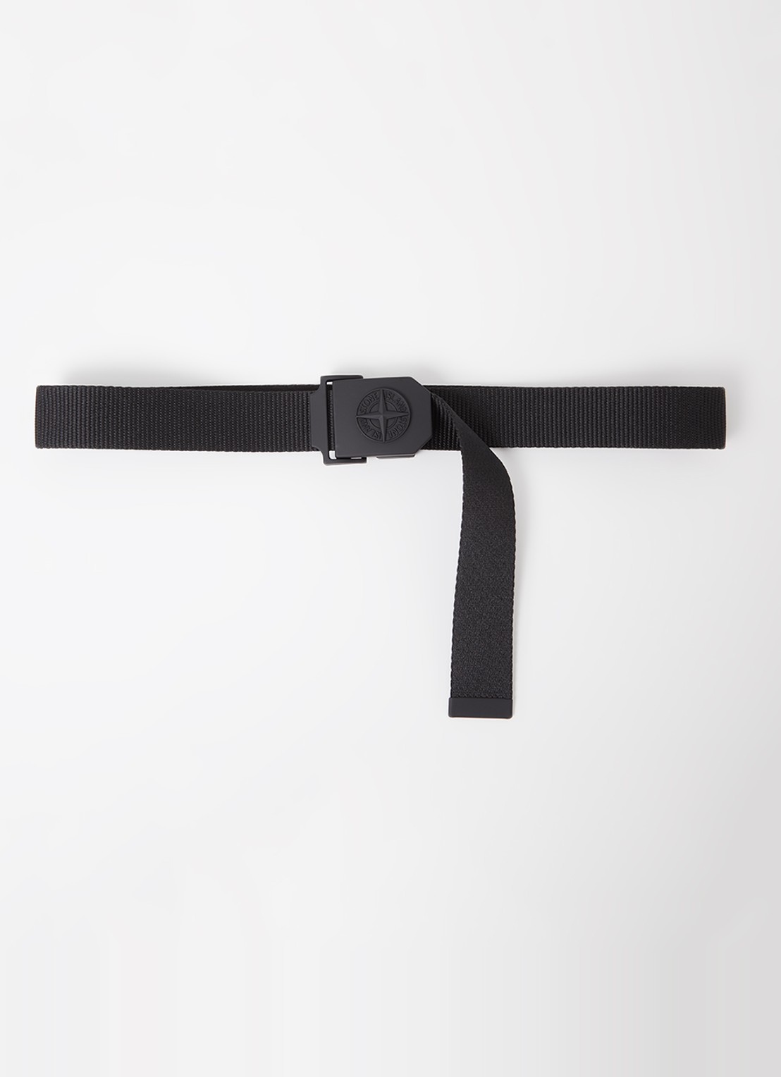 Stone Island 93009 riem met logo - voorkant zwart