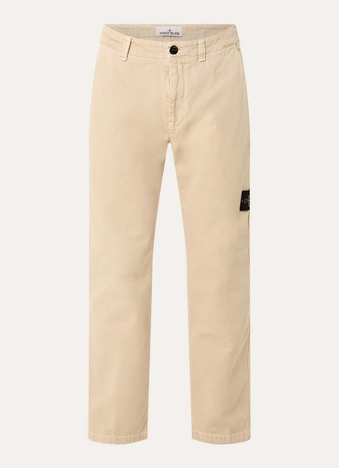 Stone Island 94459 straight fit cargobroek met steekzakken - voorkant 5 beige