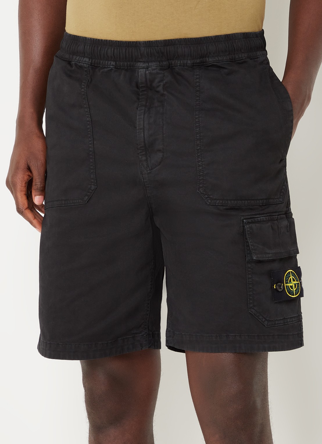 Stone Island Broken Twill korte broek met steekzakken - detail 2 zwart