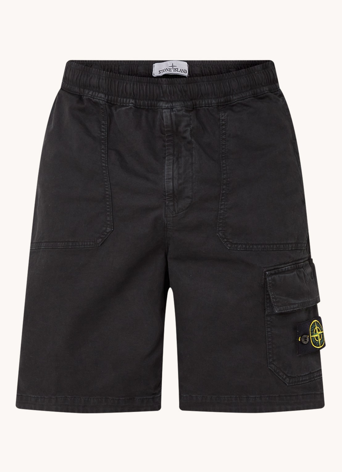 Stone Island Broken Twill korte broek met steekzakken - voorkant 3 zwart