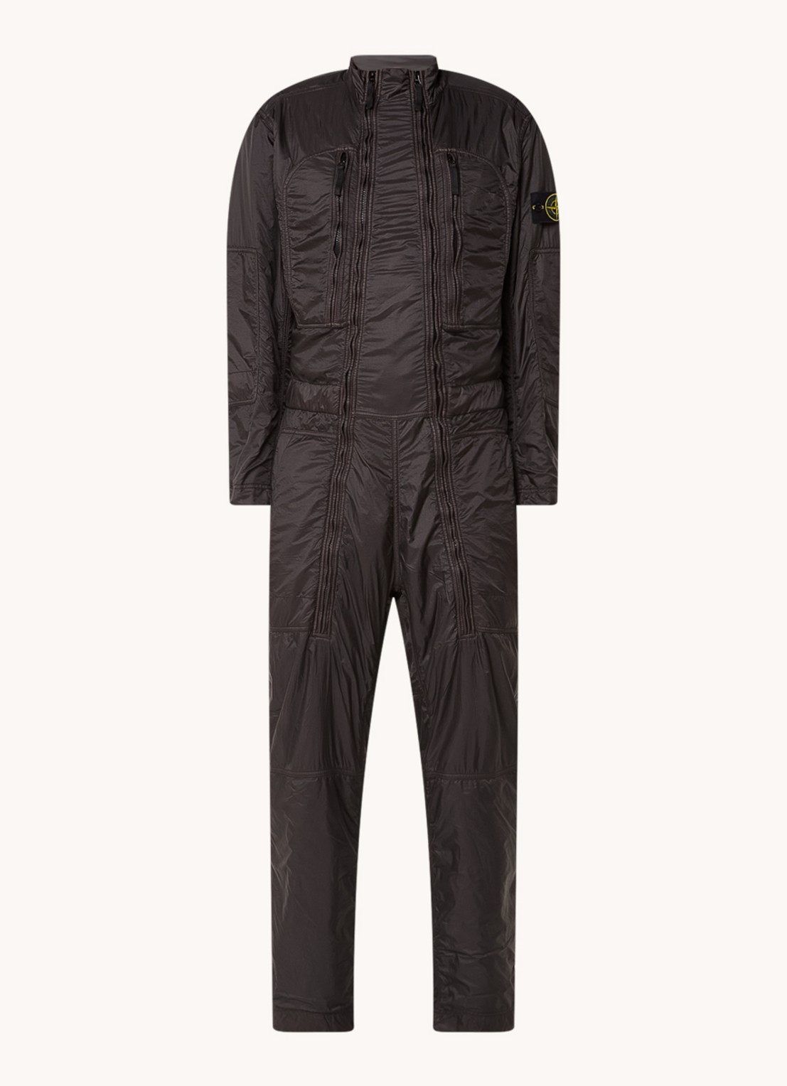 Stone Island F0135 straight fit jumpsuit met logo - voorkant 5 donkergrijs
